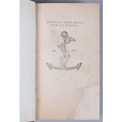 TITO AND ERCOLE STROZZI. STROZZI POETAE... ALDINE PRESS. FIRST EDITION