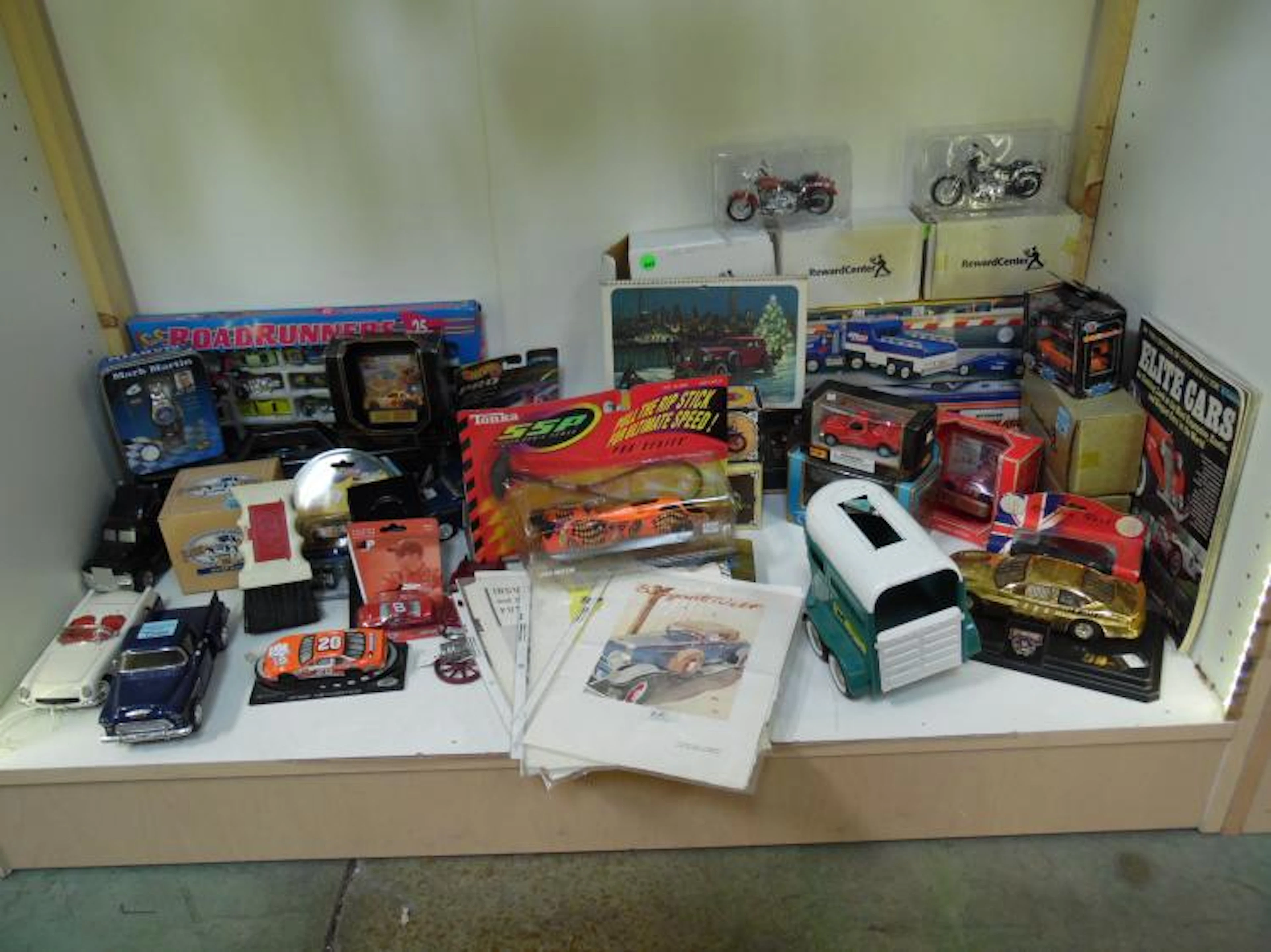 SHELF LOT INCLUDING , DIE CAST CARS, MARK MARTIN NASCAR WATCH, ADVERTISING, MAGAZINE & MORE - 3RD PARTY SHIPPING IS AVAILABLE
