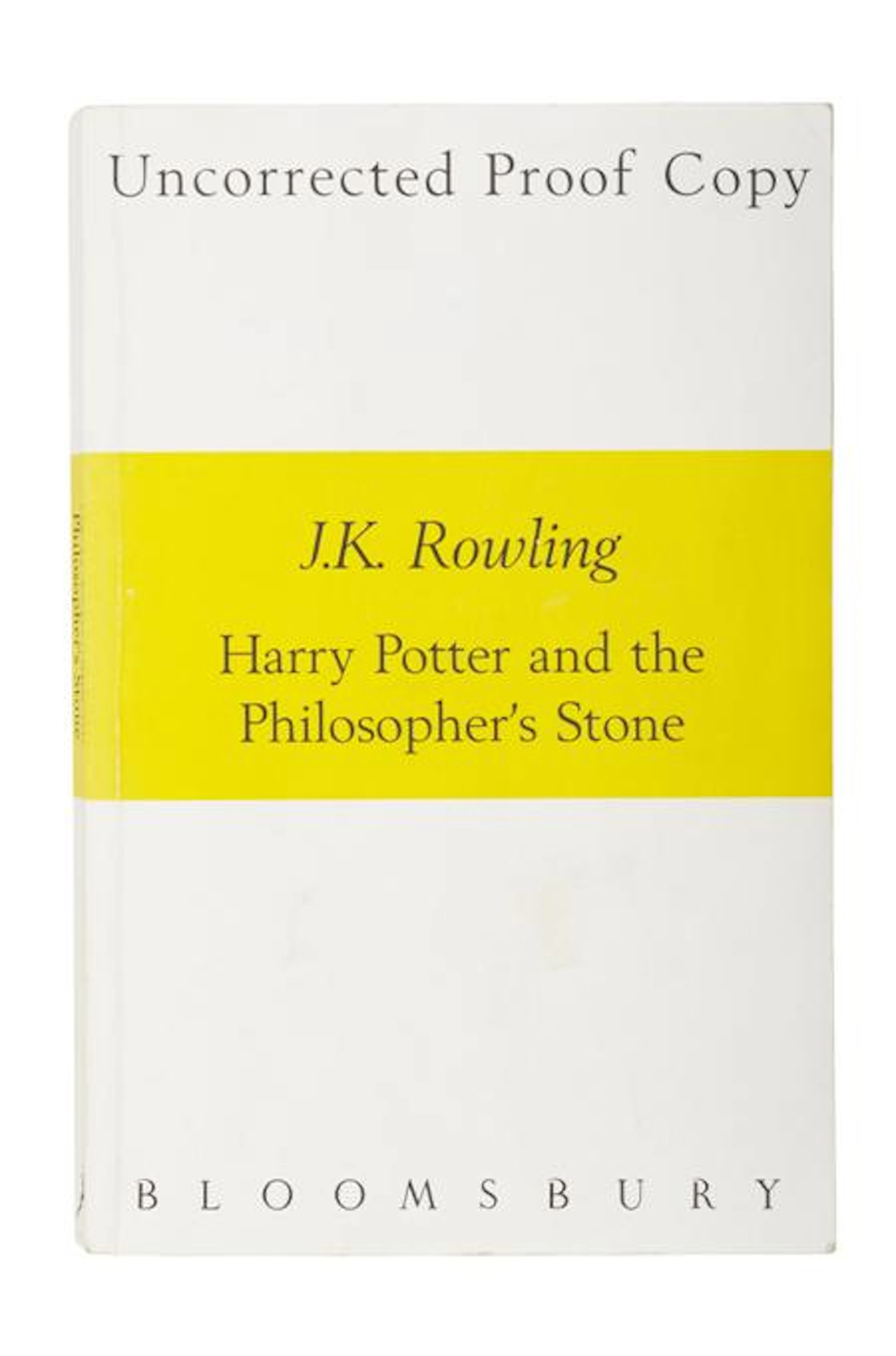 Rowling, J.K., Harry Potter and the philosopher's stone. London: Bloomsbury, 1997. Uncorrected proof copy, 8vo, incorrect printing...