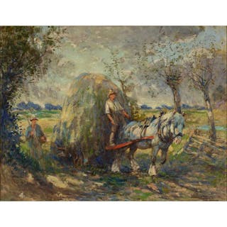 GEORGE SMITH R.S.A. (SCOTTISH 1870-1934) THE HAY CART, THE HAY CART
