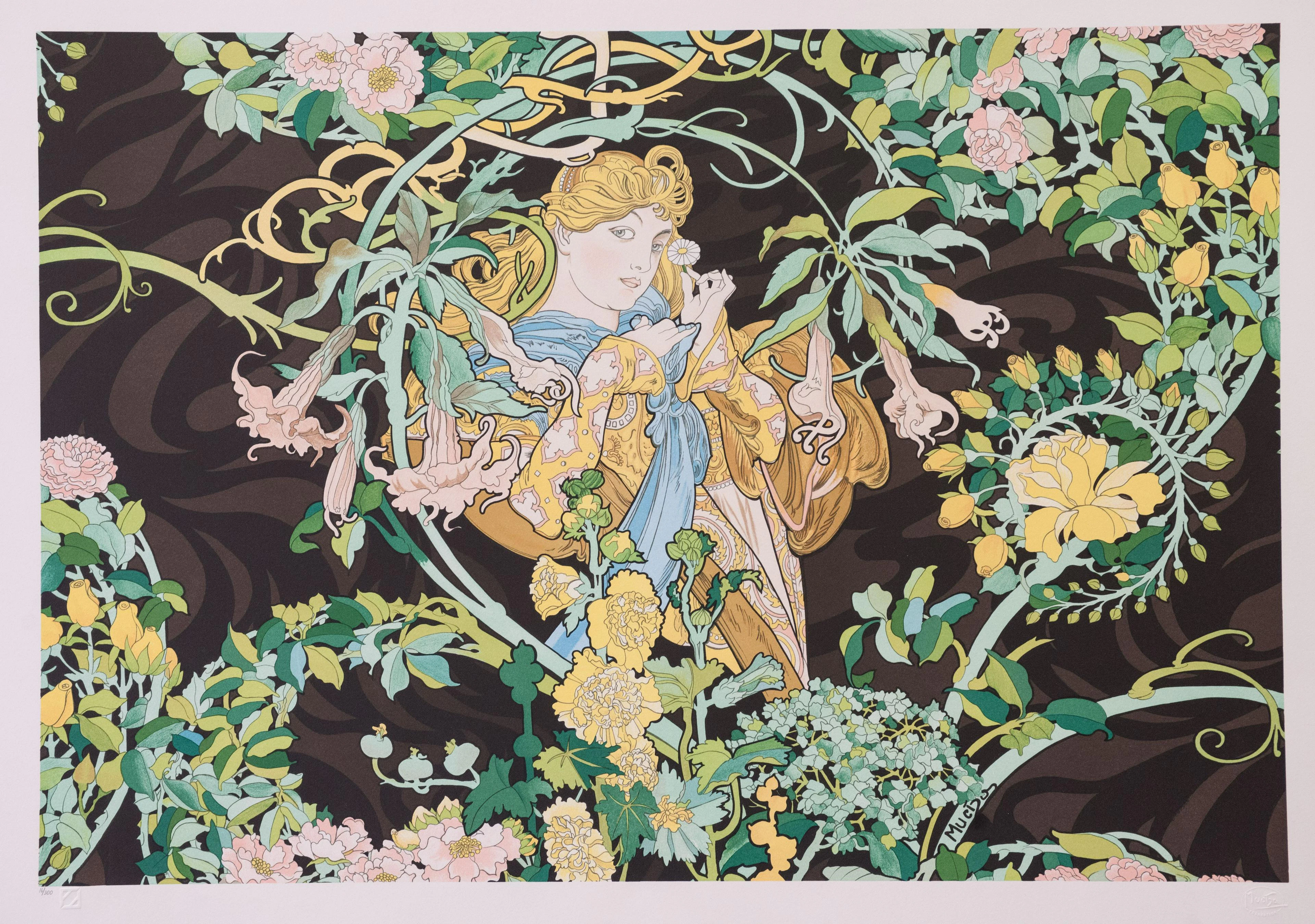 Woman with Flowers, Alphonse Mucha