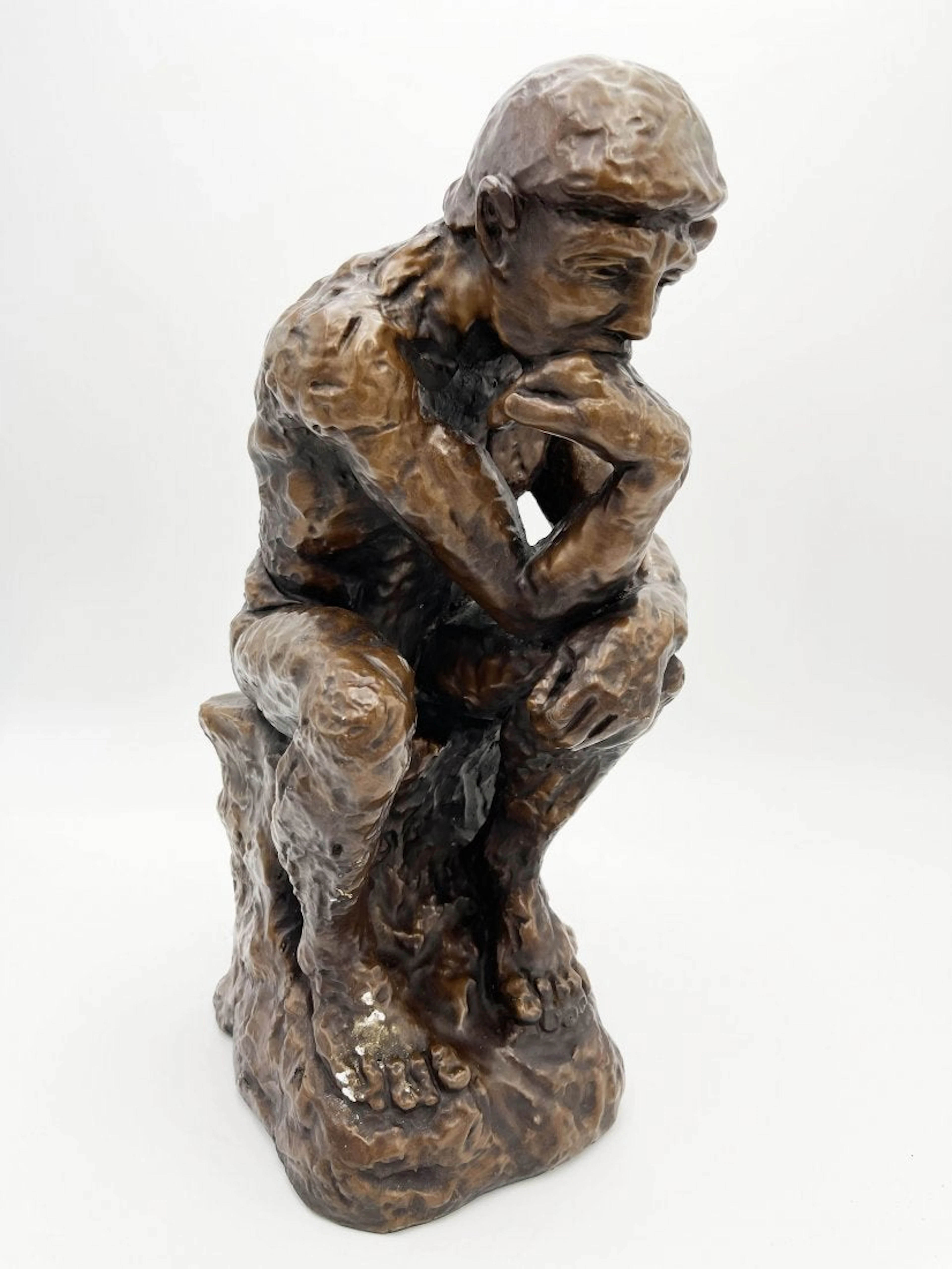 The Thinker Reproduction in Plaster Coated Bronze