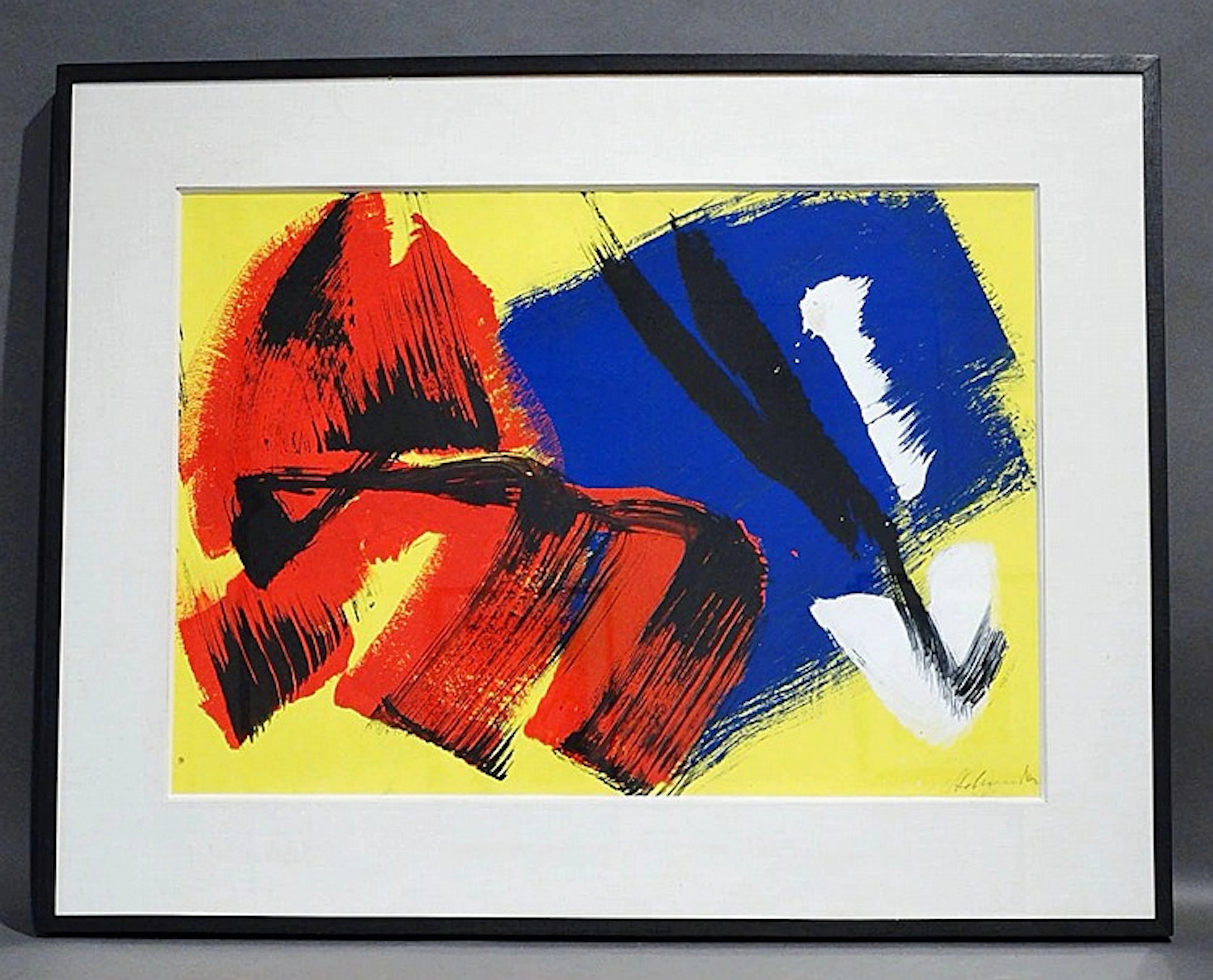 Gouache signée Schneider "Abstraction lyrique". 72x51 cm