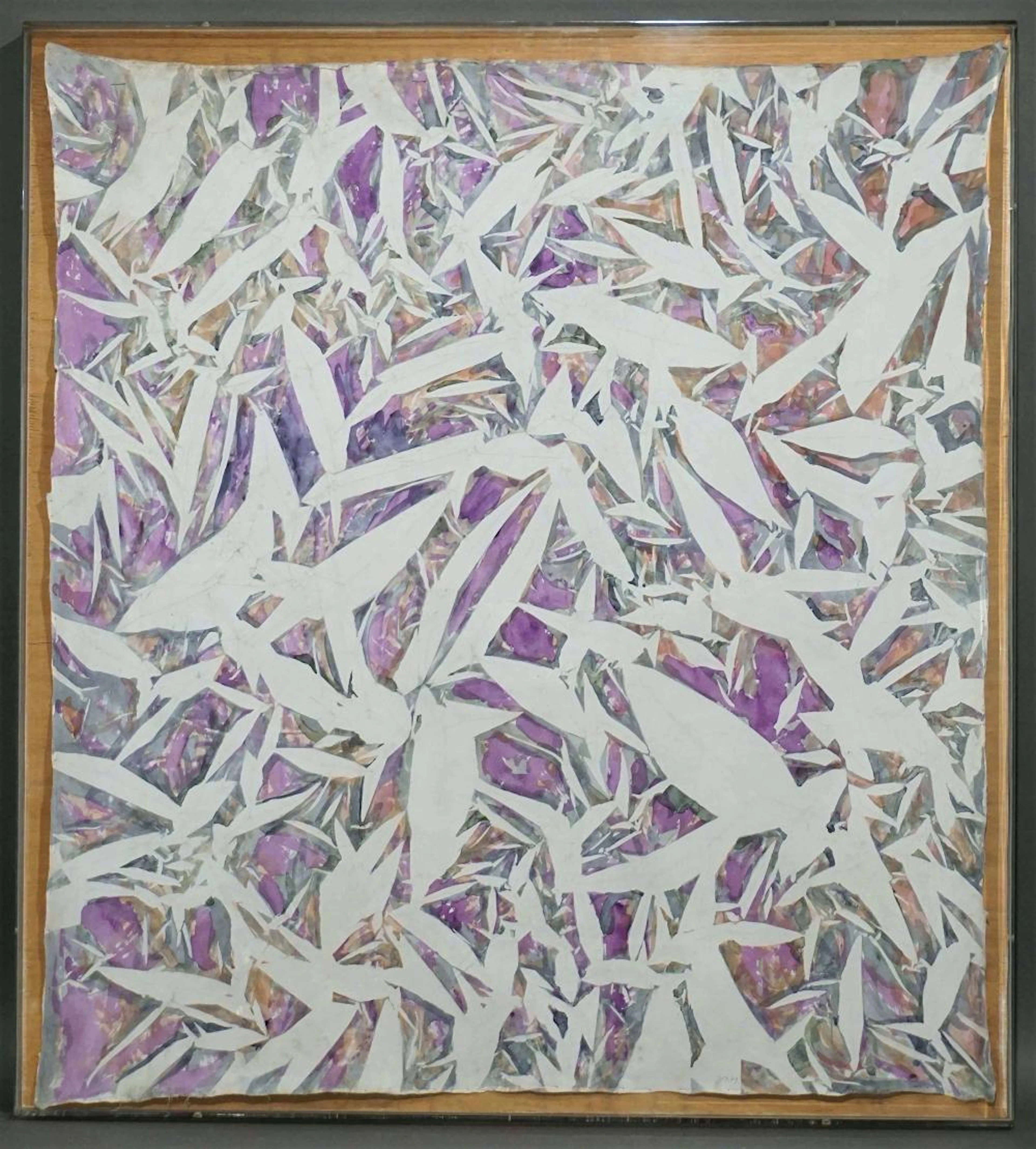 Simon HANTAI. Aquarelle sur toile monogrammée SH pour Simon Hantai et datée