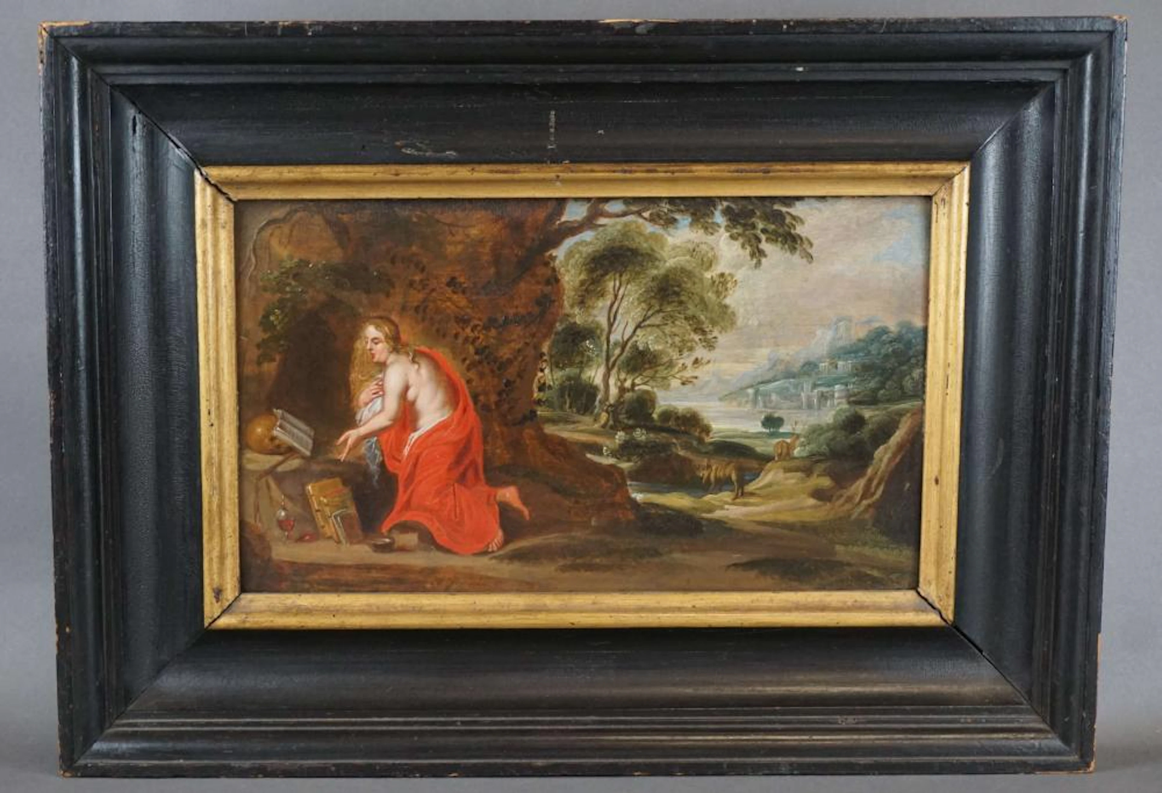 Huile sur panneau "Le repentir de Madeleine"