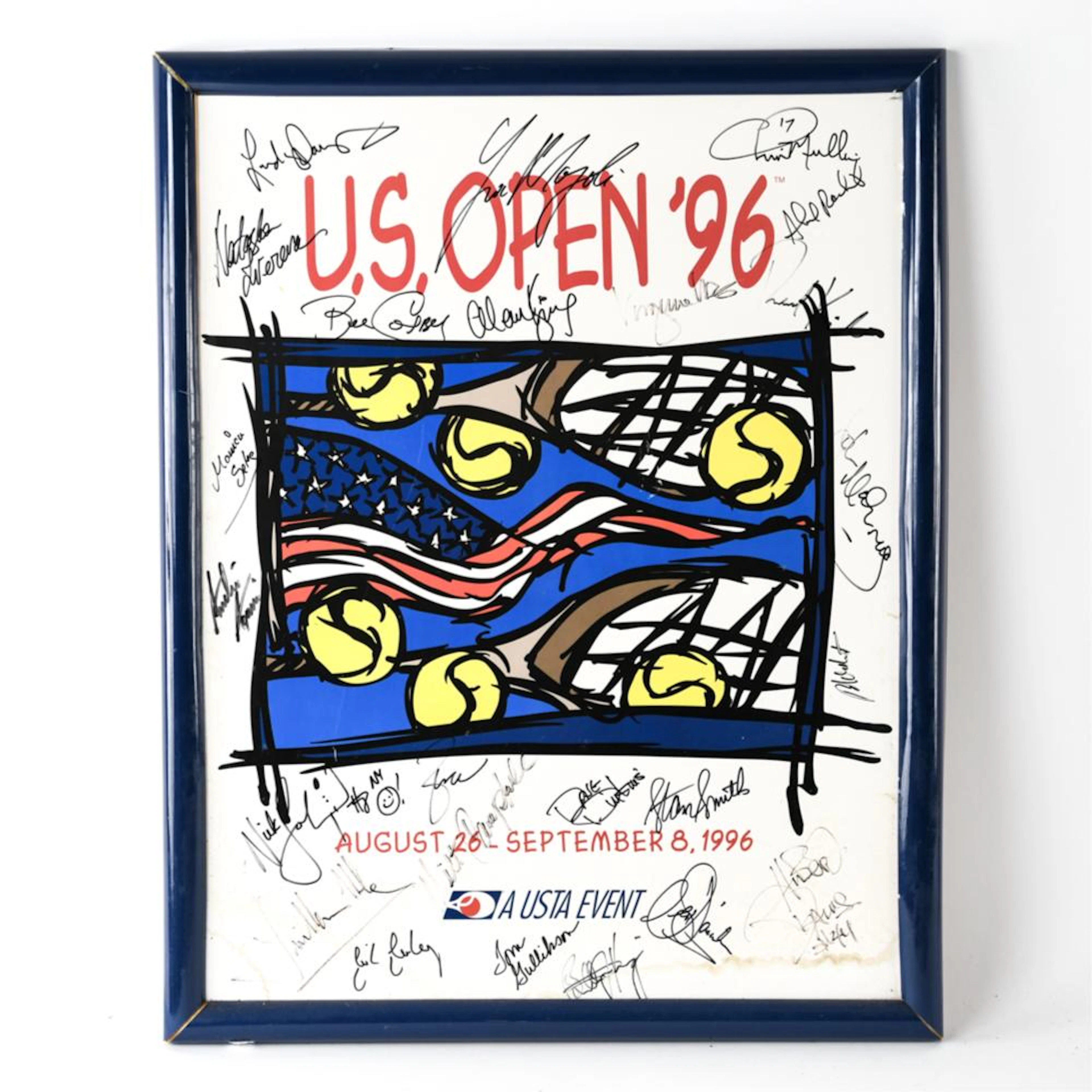 AUTOGRAPHED 1996 US OPEN (TENNIS) POSTER