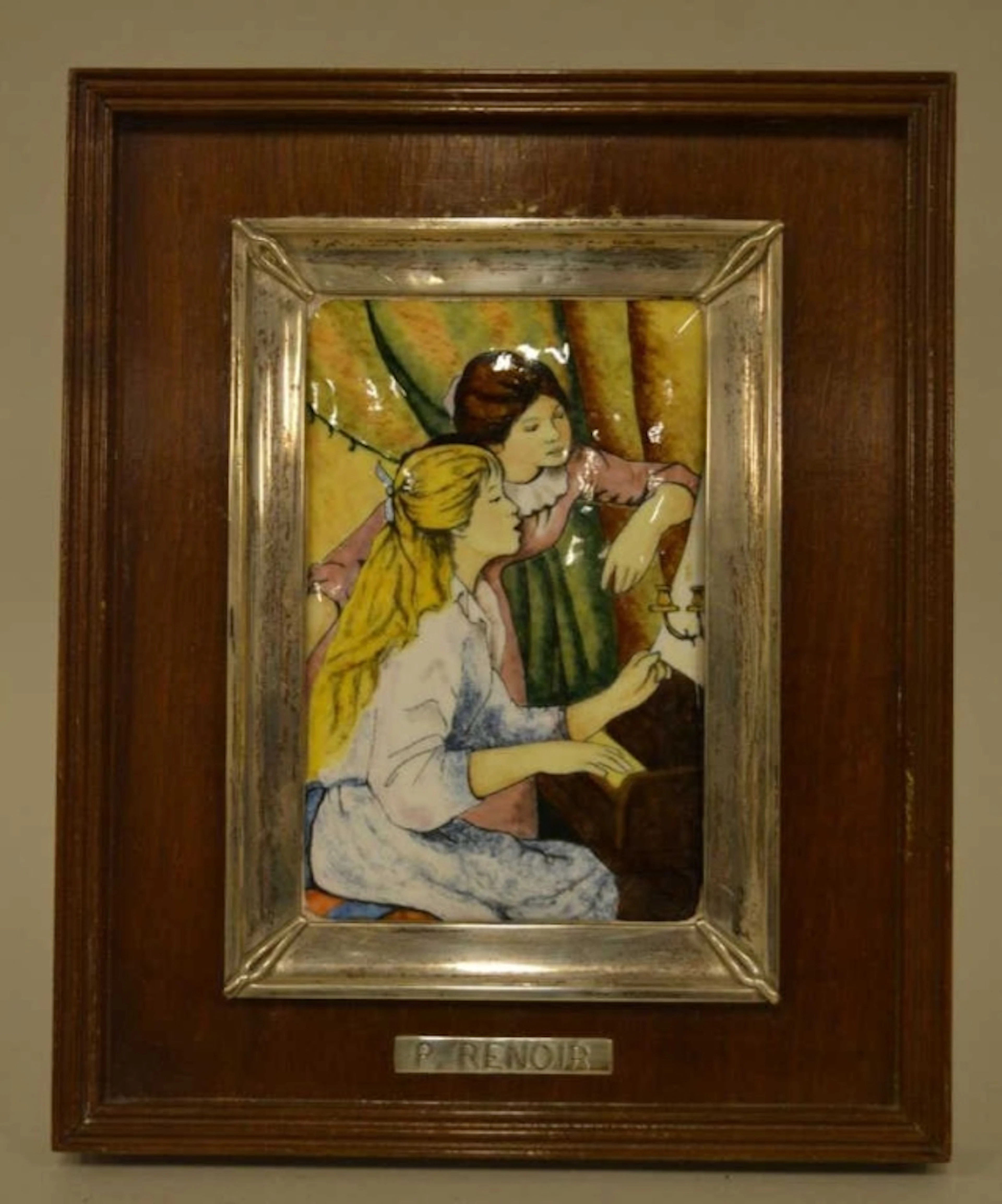 After Renoir Enamel On Copper By Max Karp