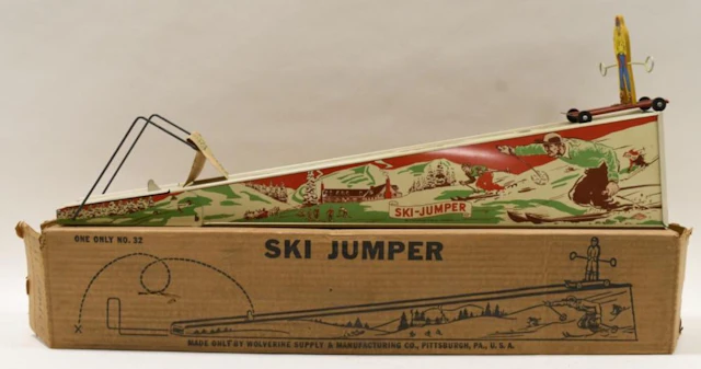 Wolverine Tin Litho Sun Valley Ski Jumper w/ Skier