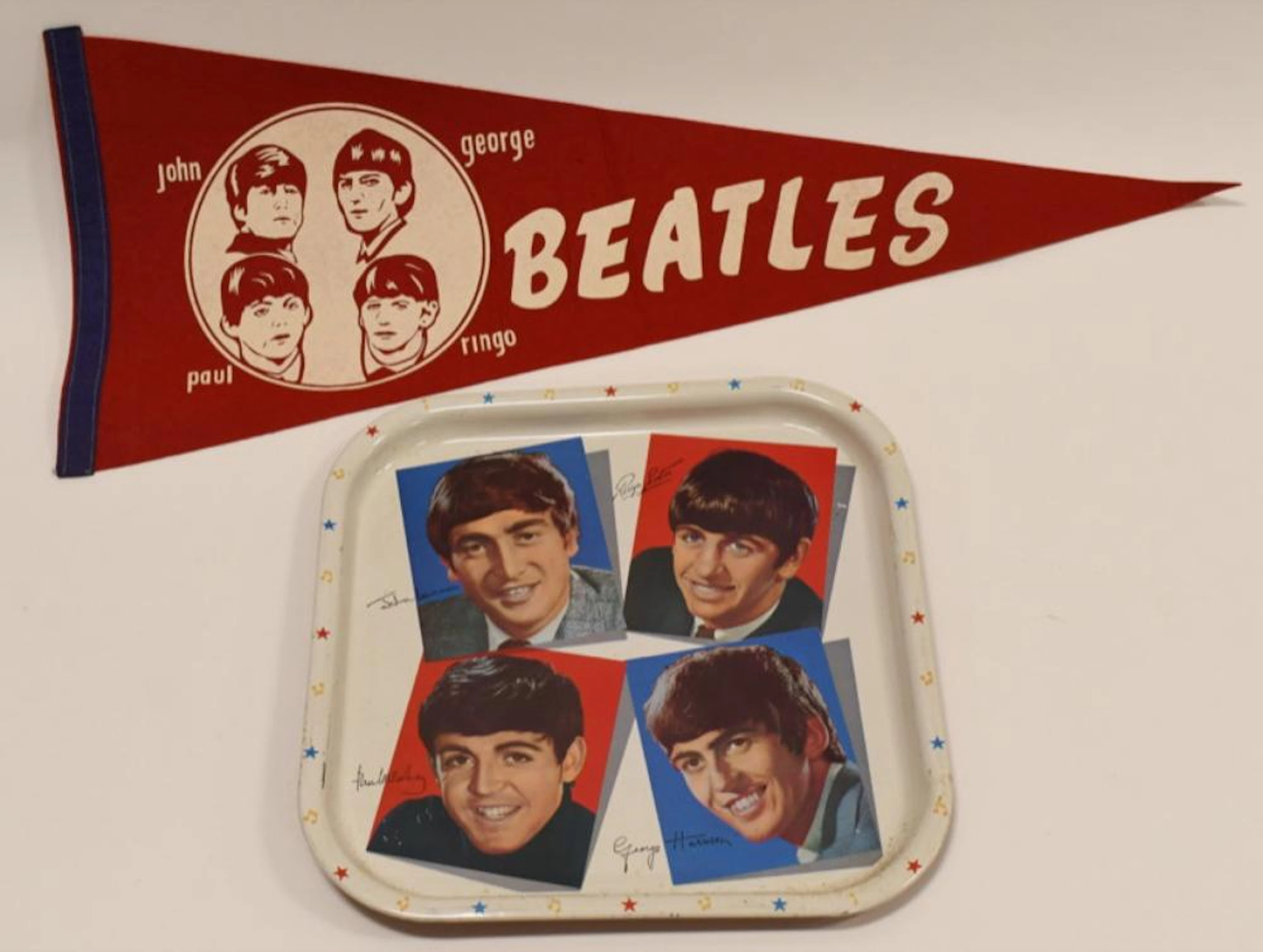 Vintage Promotional Beatles Pennant & Tray