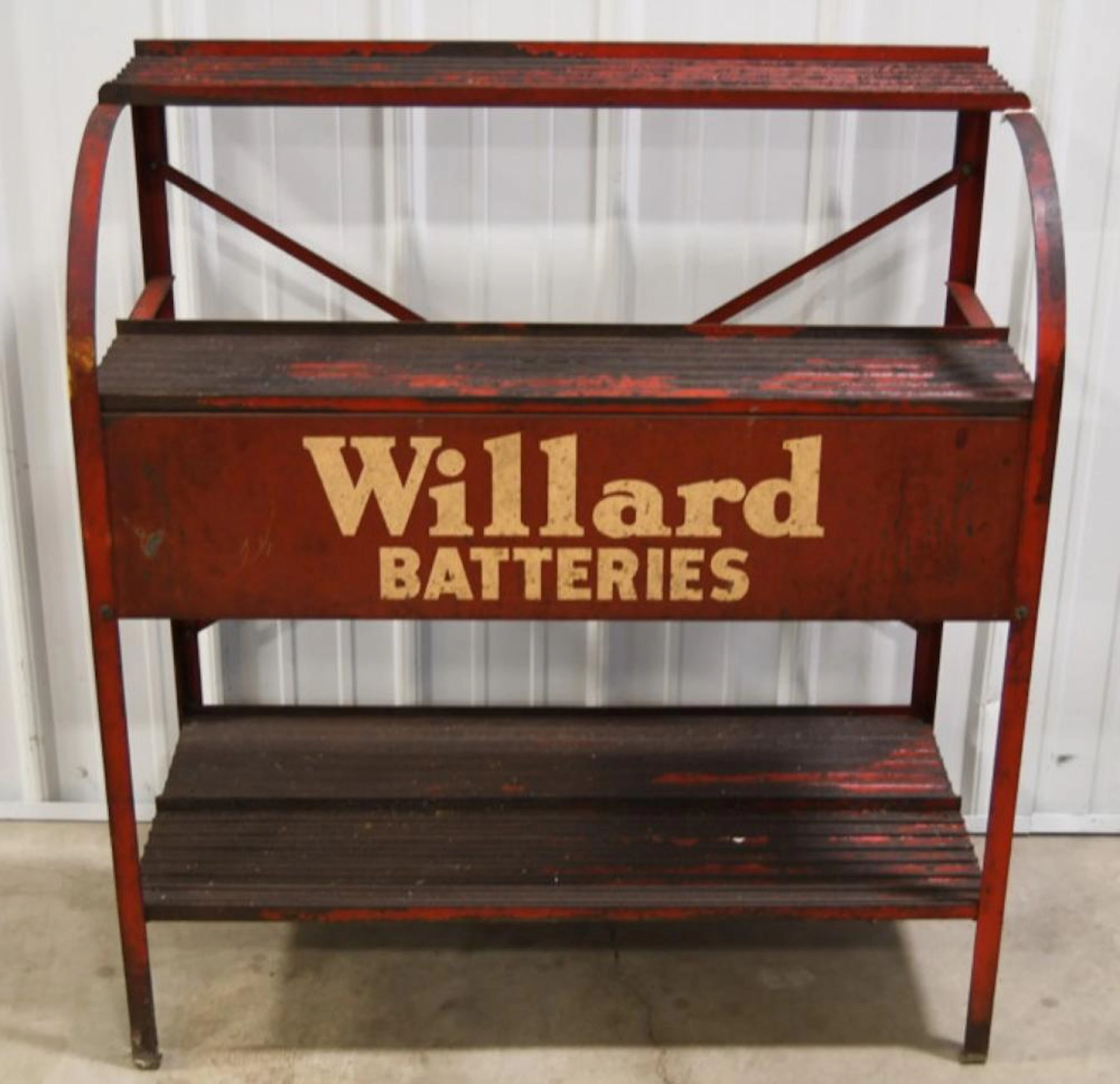Vintage Willard Batteries Metal Adv Display Rack