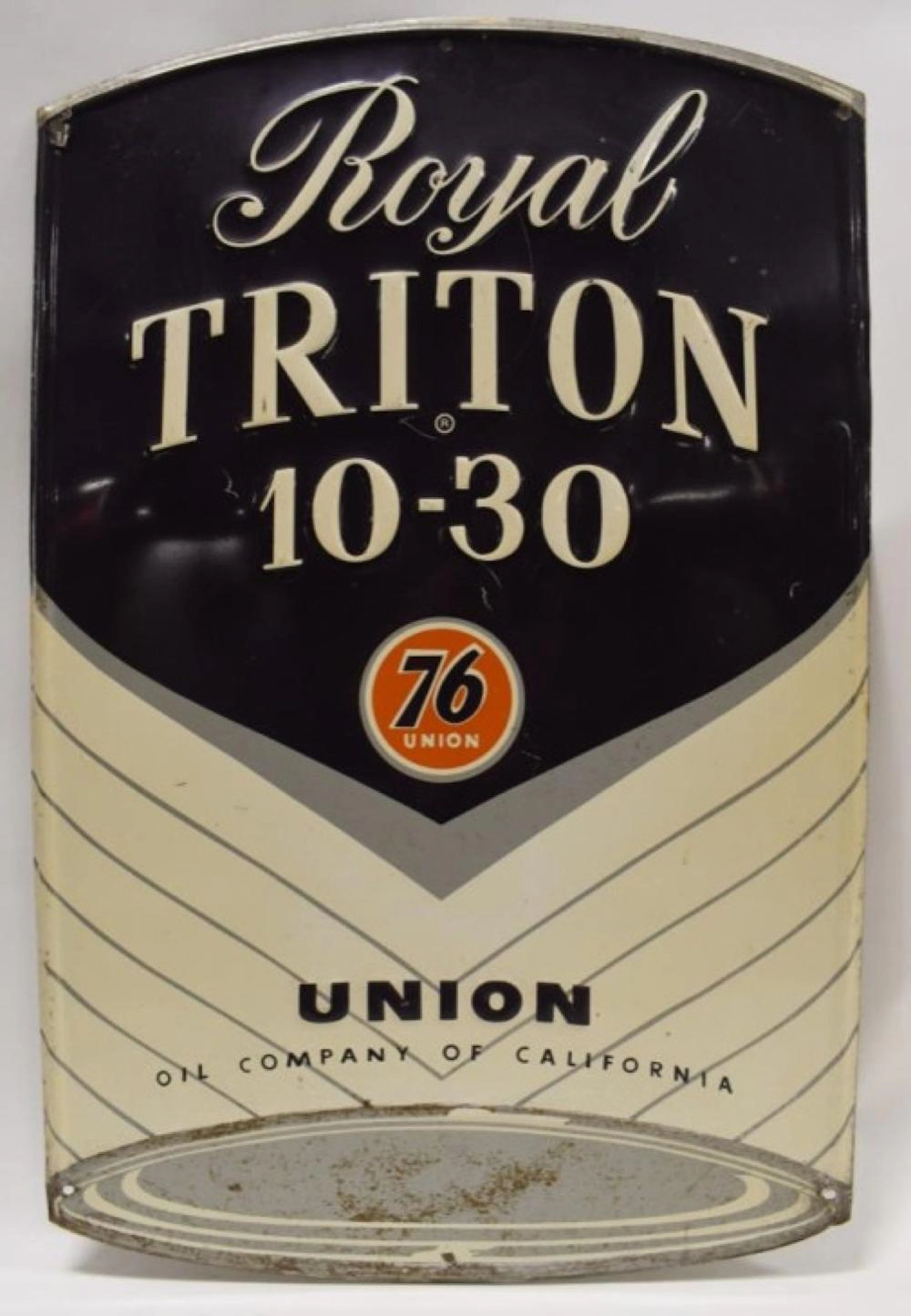 SST Union 76 Royal Triton Motor Oil Embossed Sig