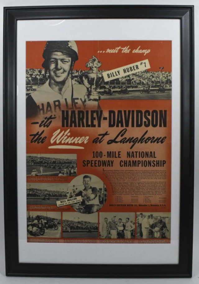 1950 Harley-Davidson Speedway Championship Poster