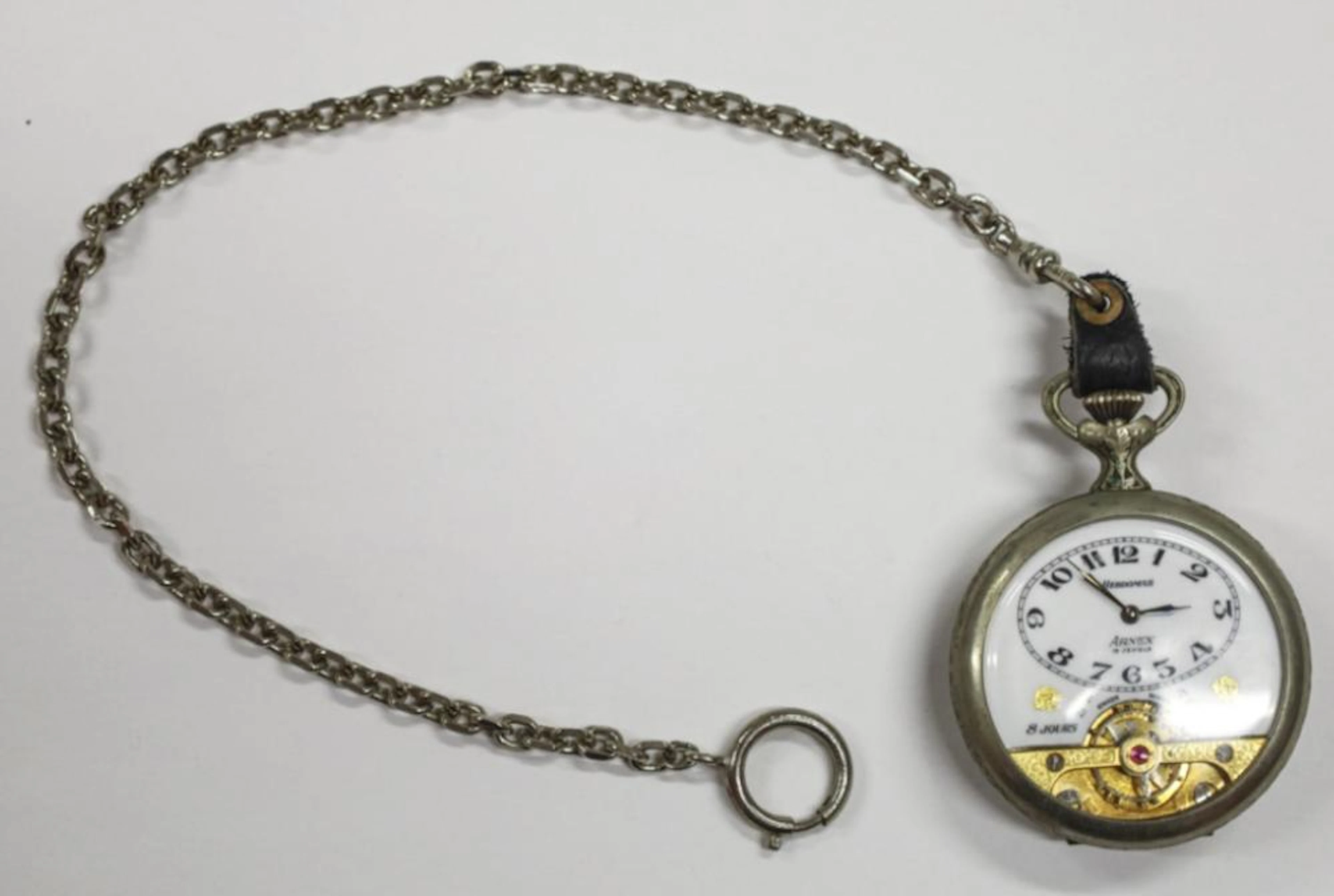 Swiss Arnex Hebdomas 15J Open Face Pocket Watch