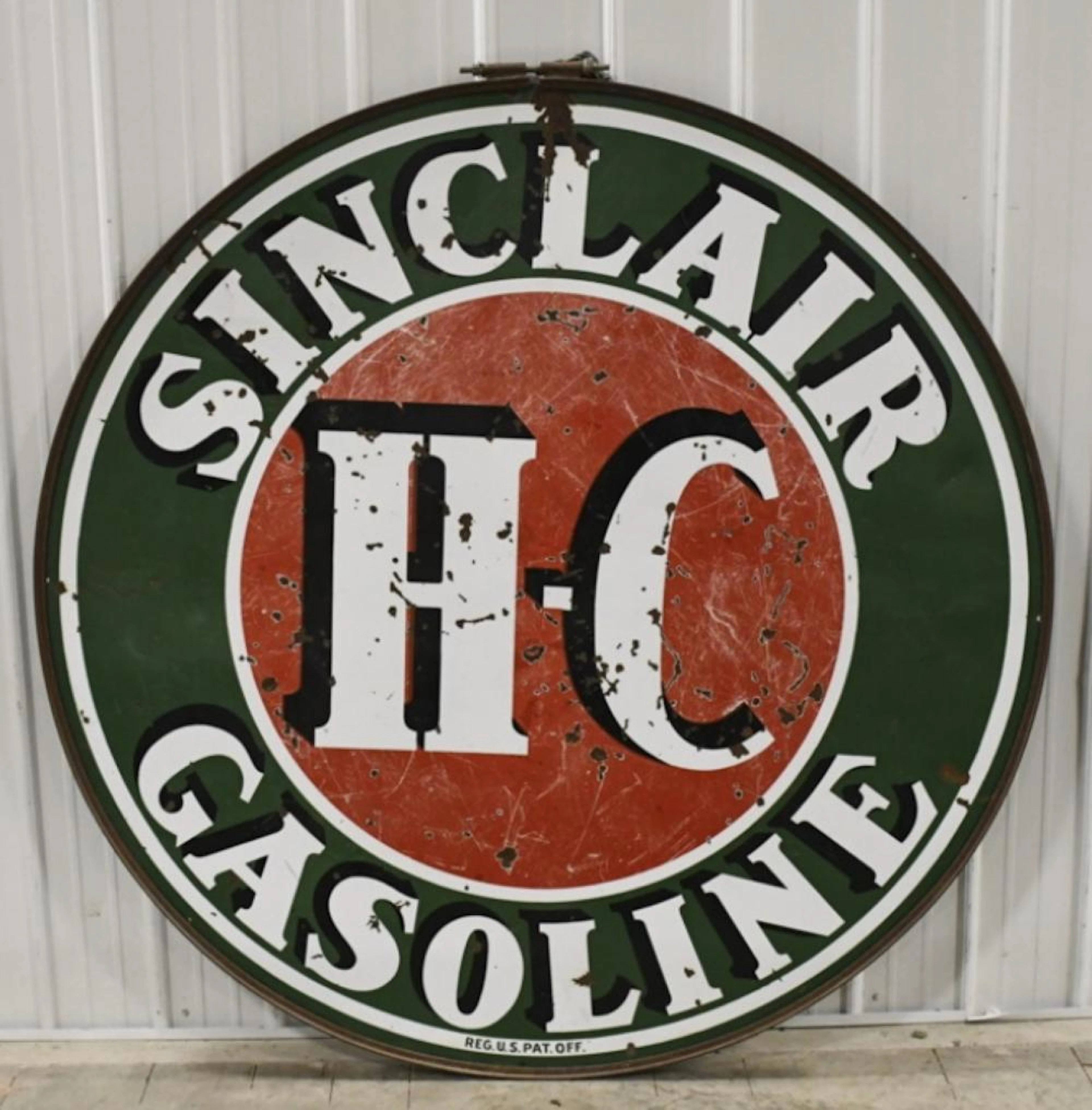 6ft Vintage DSP HC Sinclair Gasoline Sign w Ring