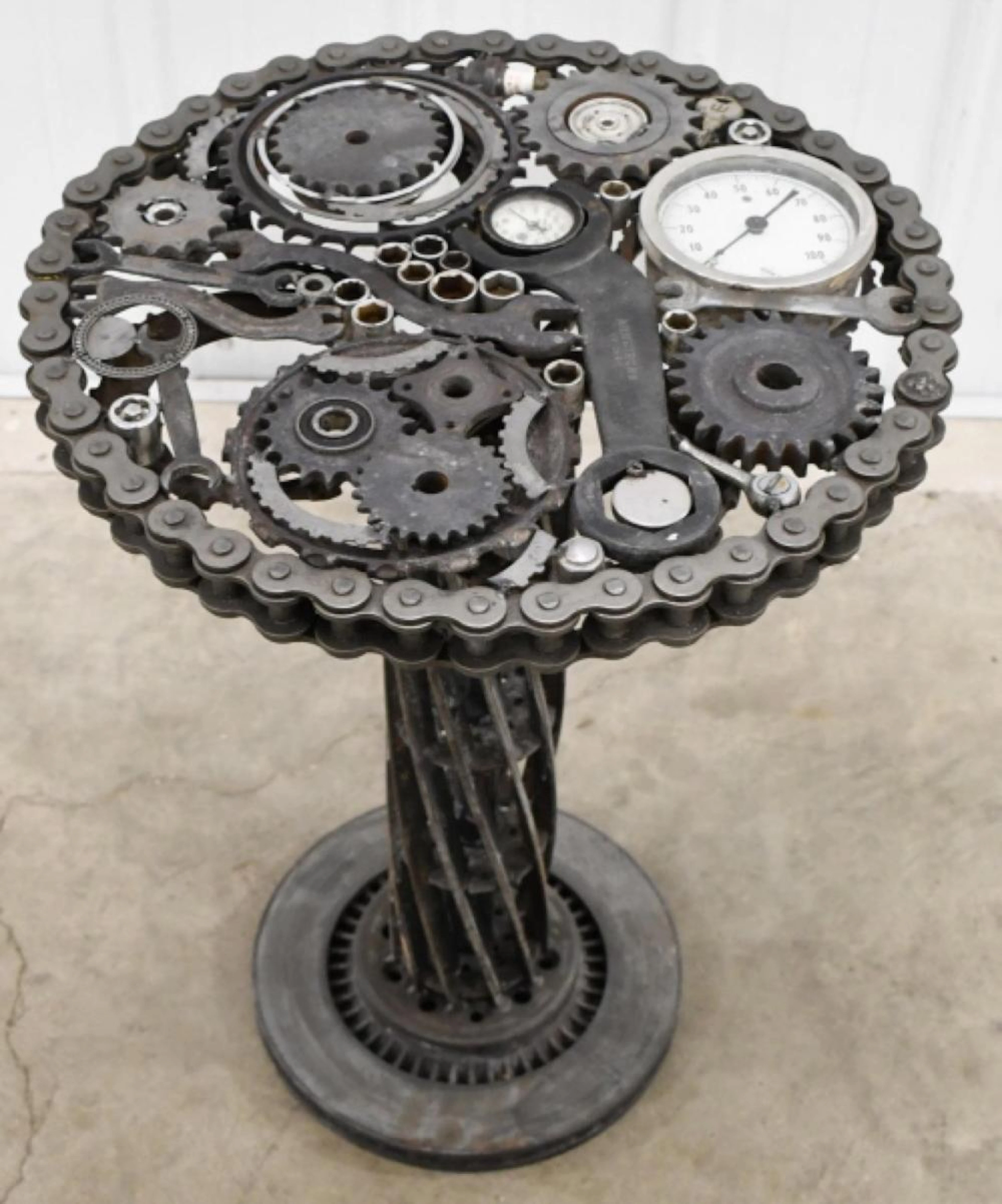 Unique Industrial Art Steampunk Style Table