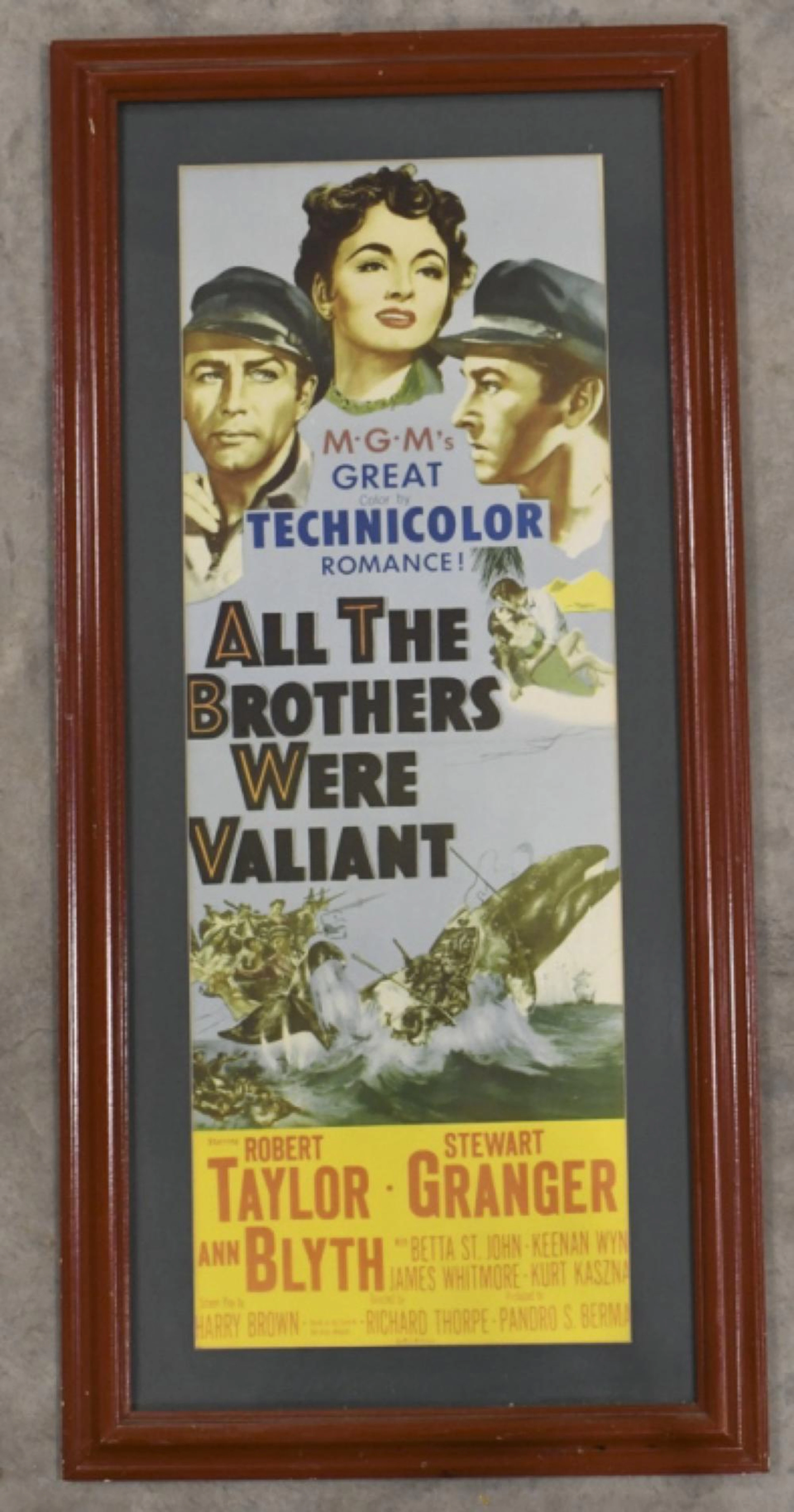 Vtg All The Brothers Were Valiant Movie Poster