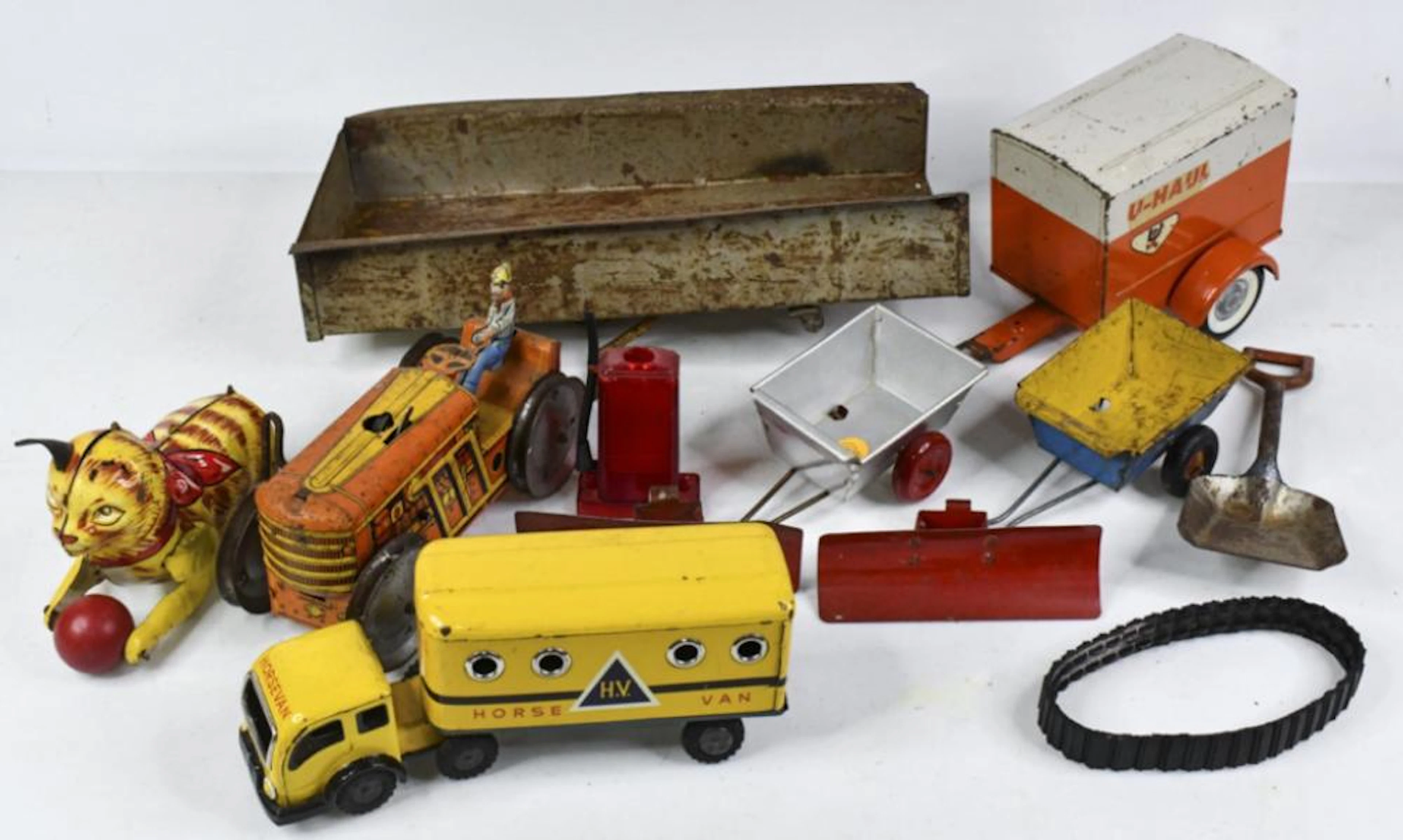 Toy Parts Lot Marx Tin Toys Nylint Trailer & More