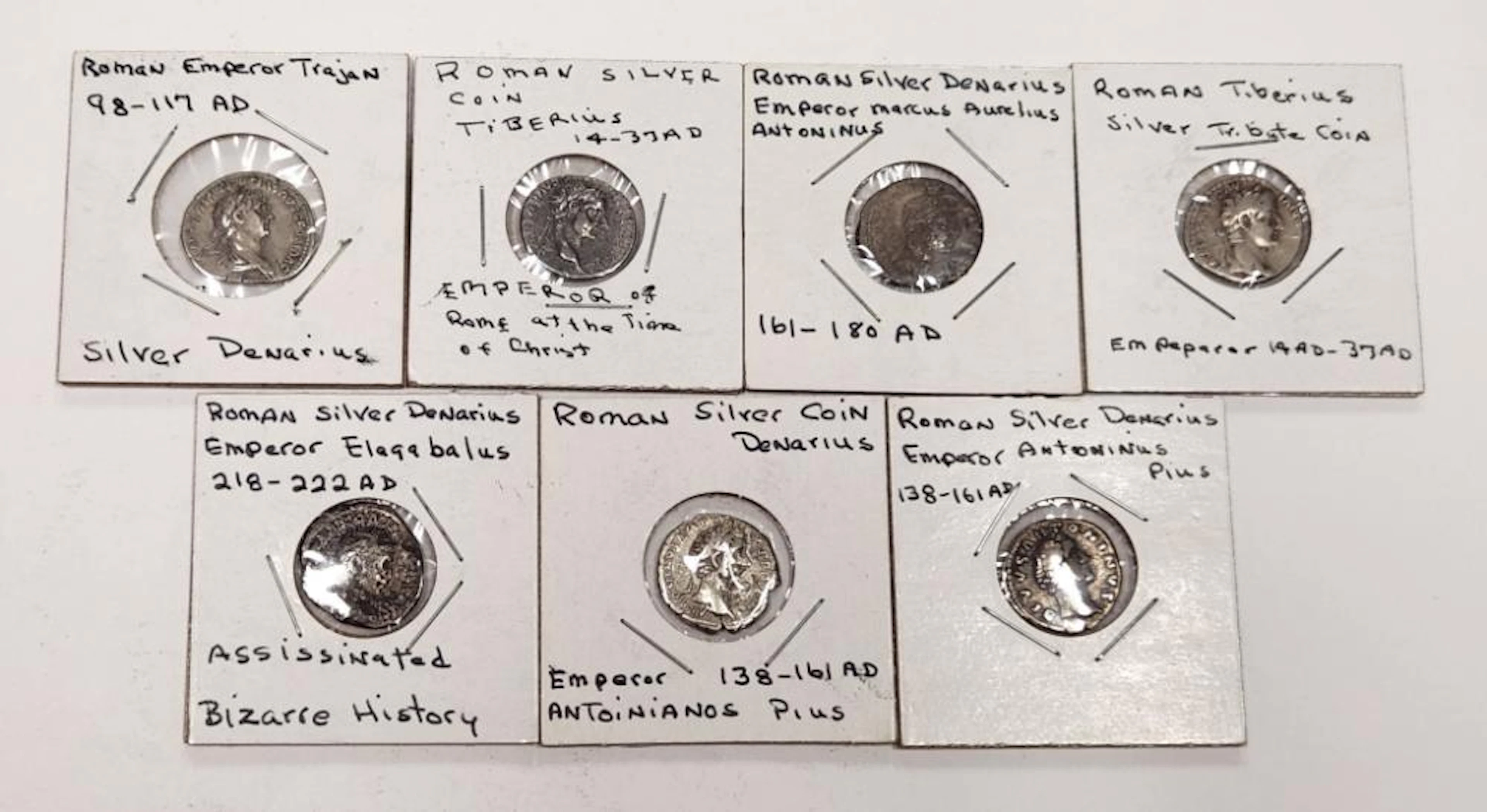 Lot of 7 Ancient Roman Silver Coins