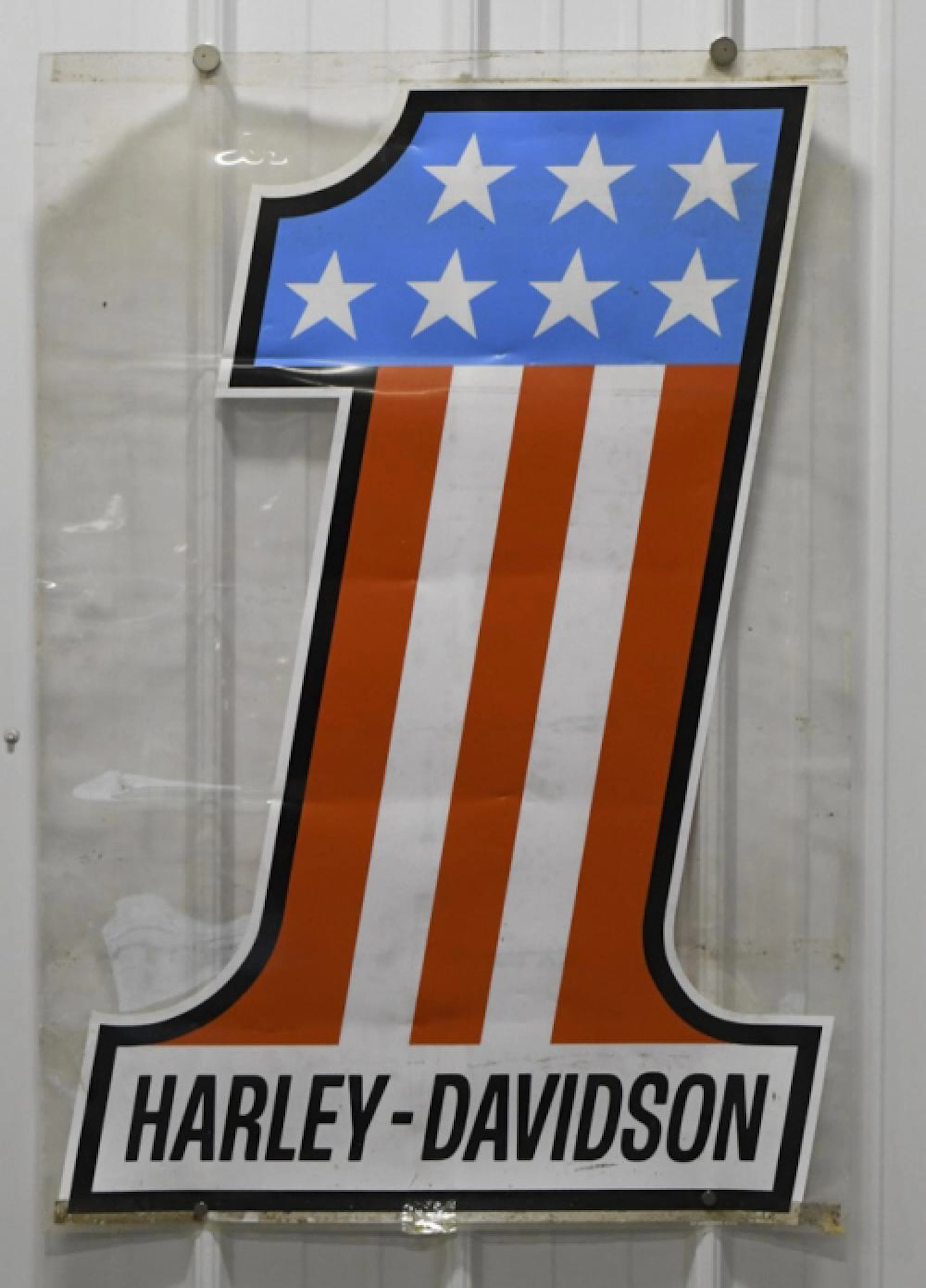 1970s Harley-Davidson Dealership Window Adv Sig