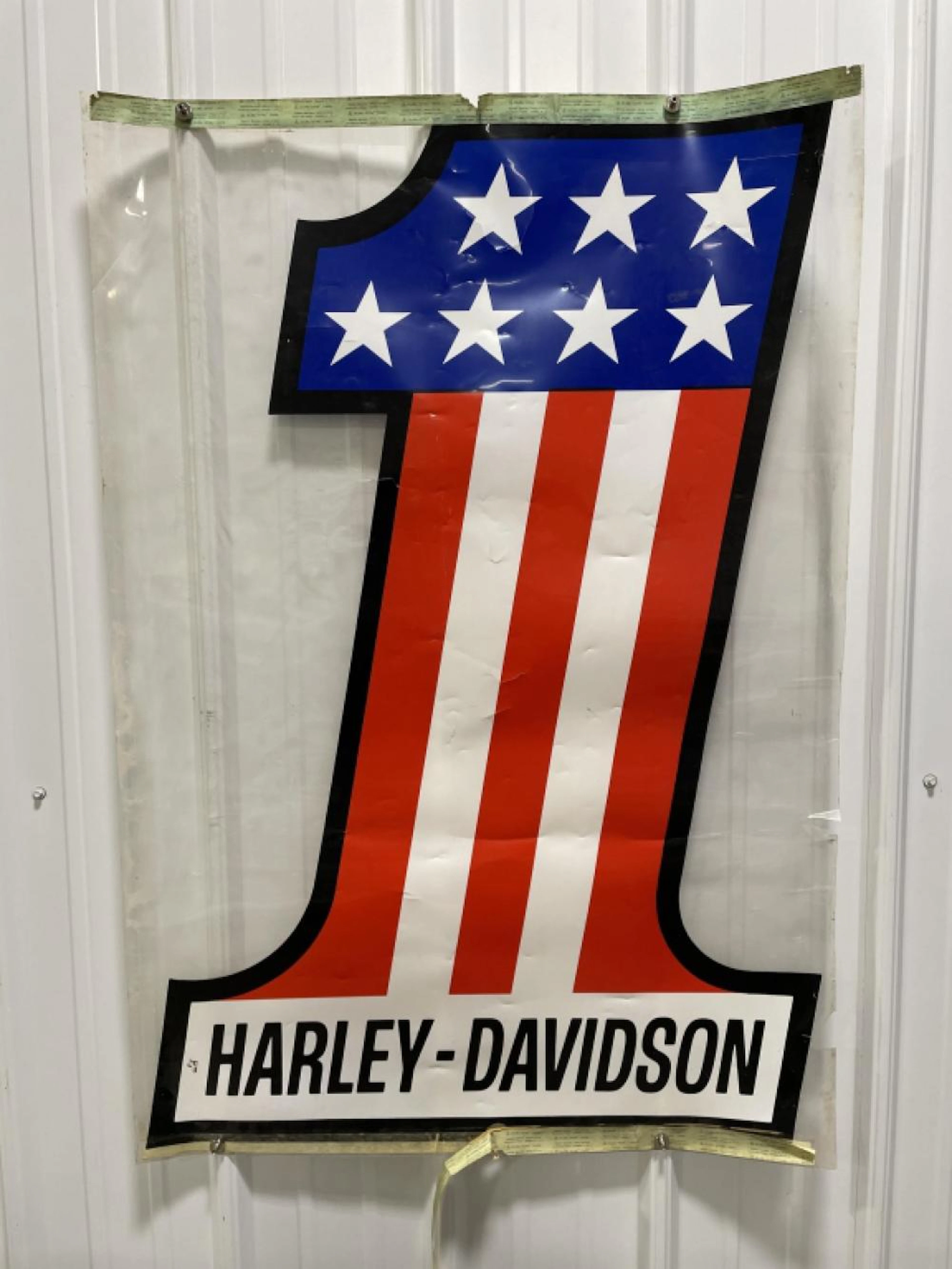 1970s Harley-Davidson Dealership Window Adv Sig