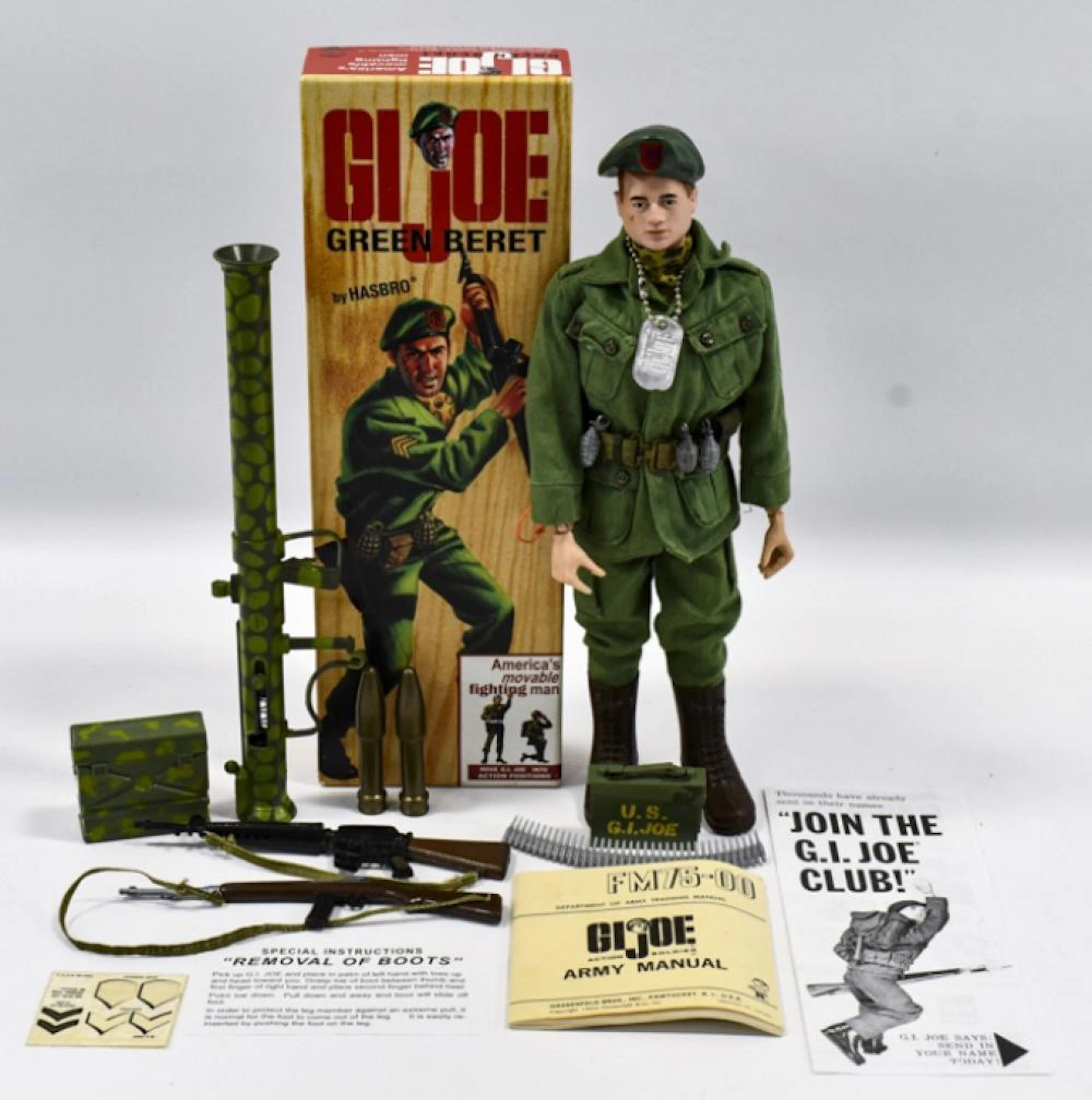 Vintage Hasbro GI Joe Green Beret w/ Repro Box