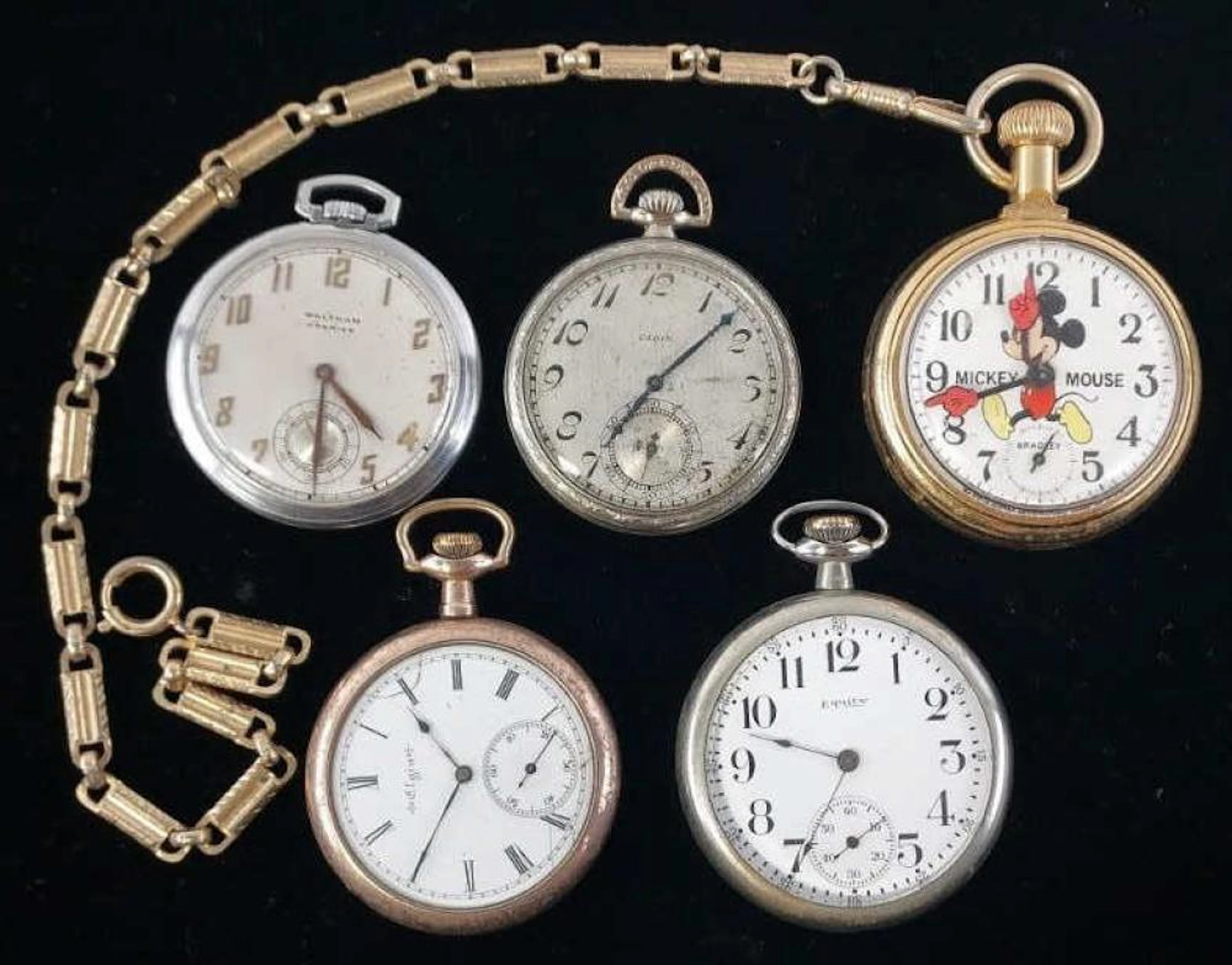 Five (5) Open Face Pocket Watches