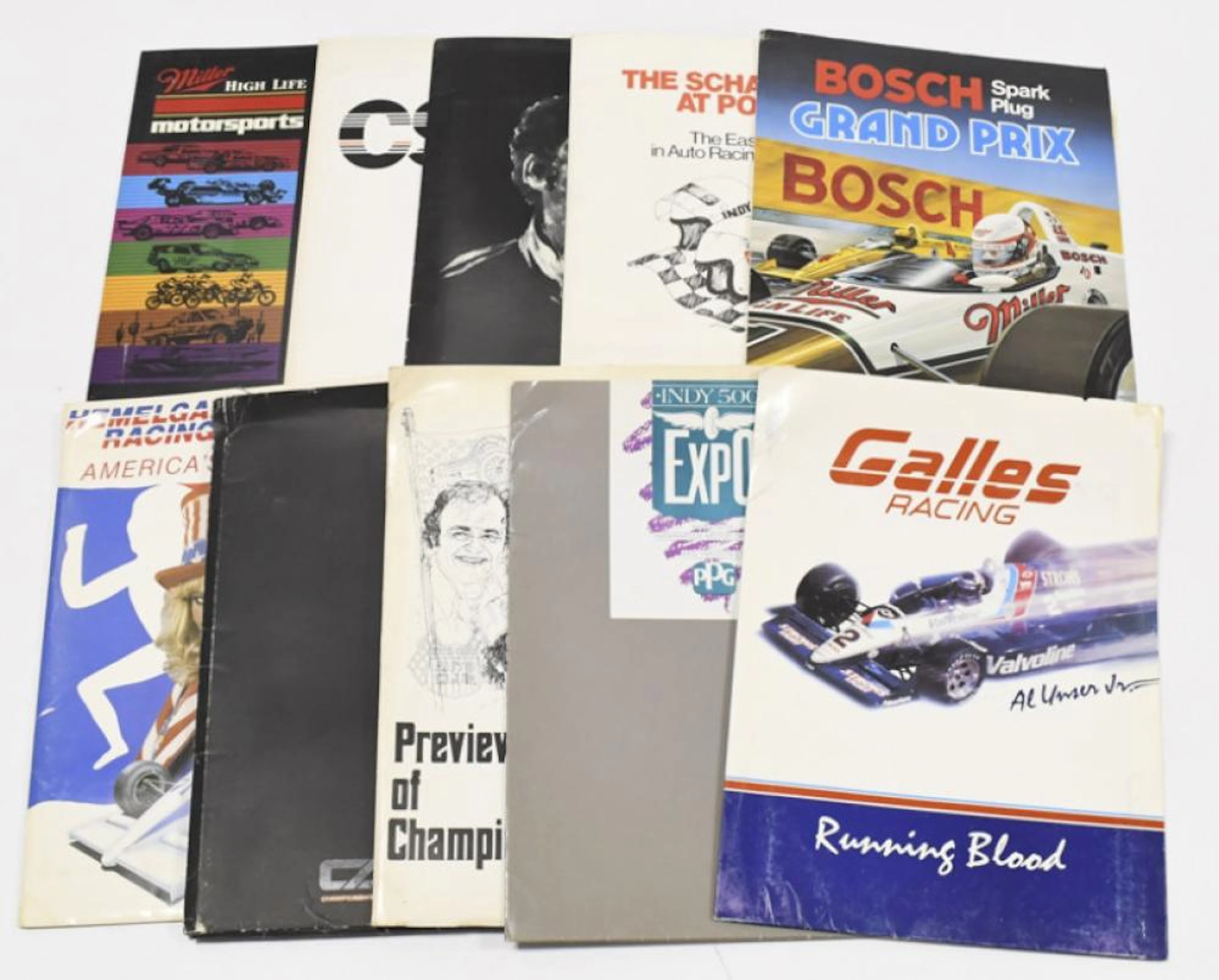 (10) Vintage Indy Car / CART Auto Racing Press Kit