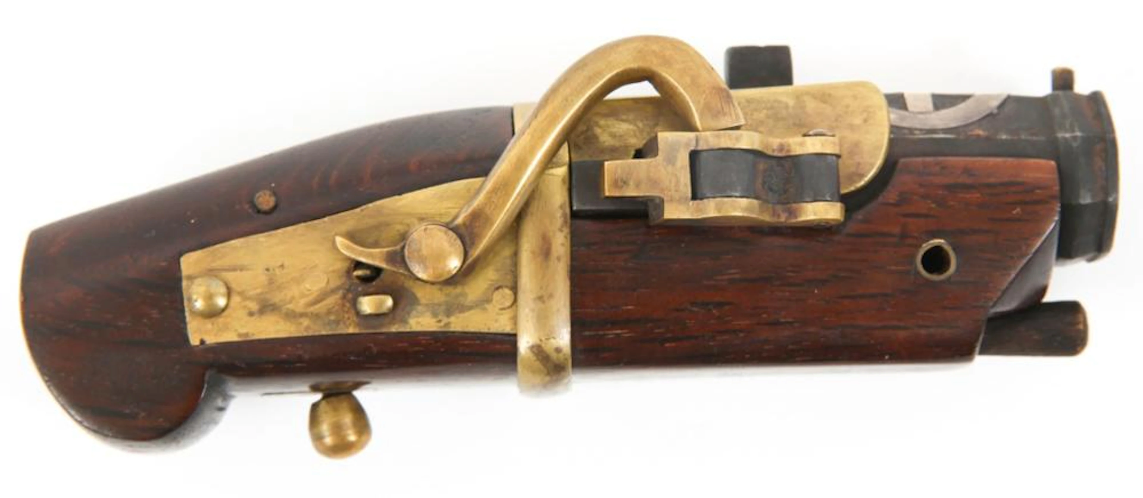 KAMON MARKED TANEGASHIMA TANTUTU PISTOL NETSUKE