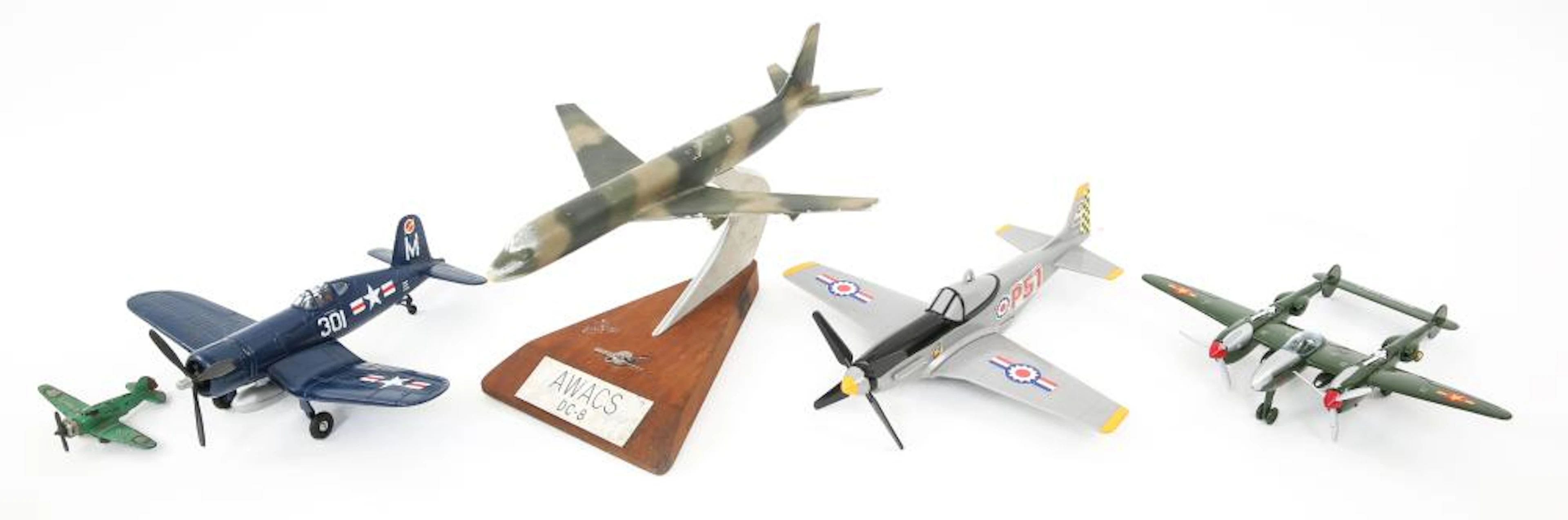 WWII TO COLD WAR US MILITARY TOY PLANES LOT OF 5