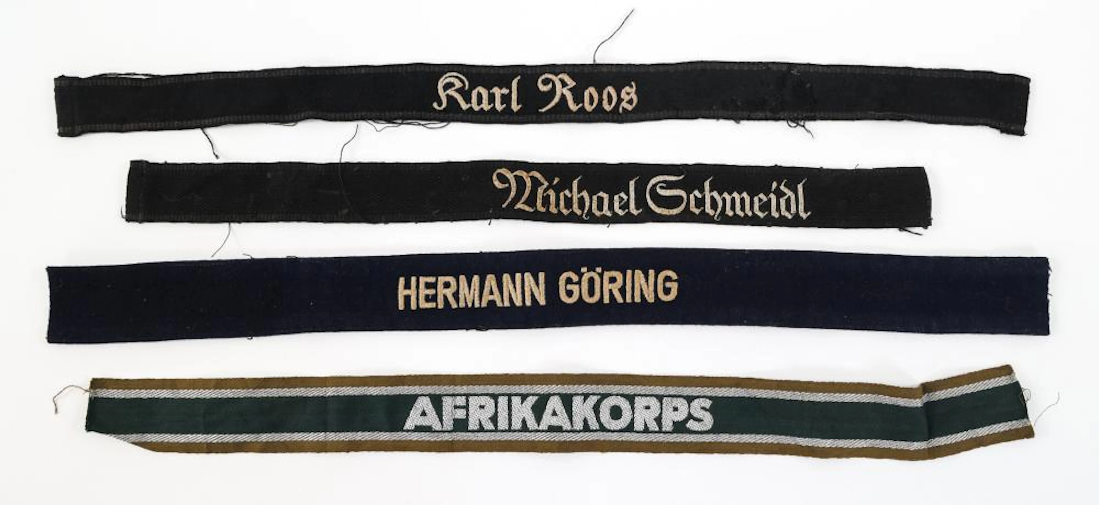 WWII GERMAN ARMED FORCES CUFF TITLE LOT OF 4