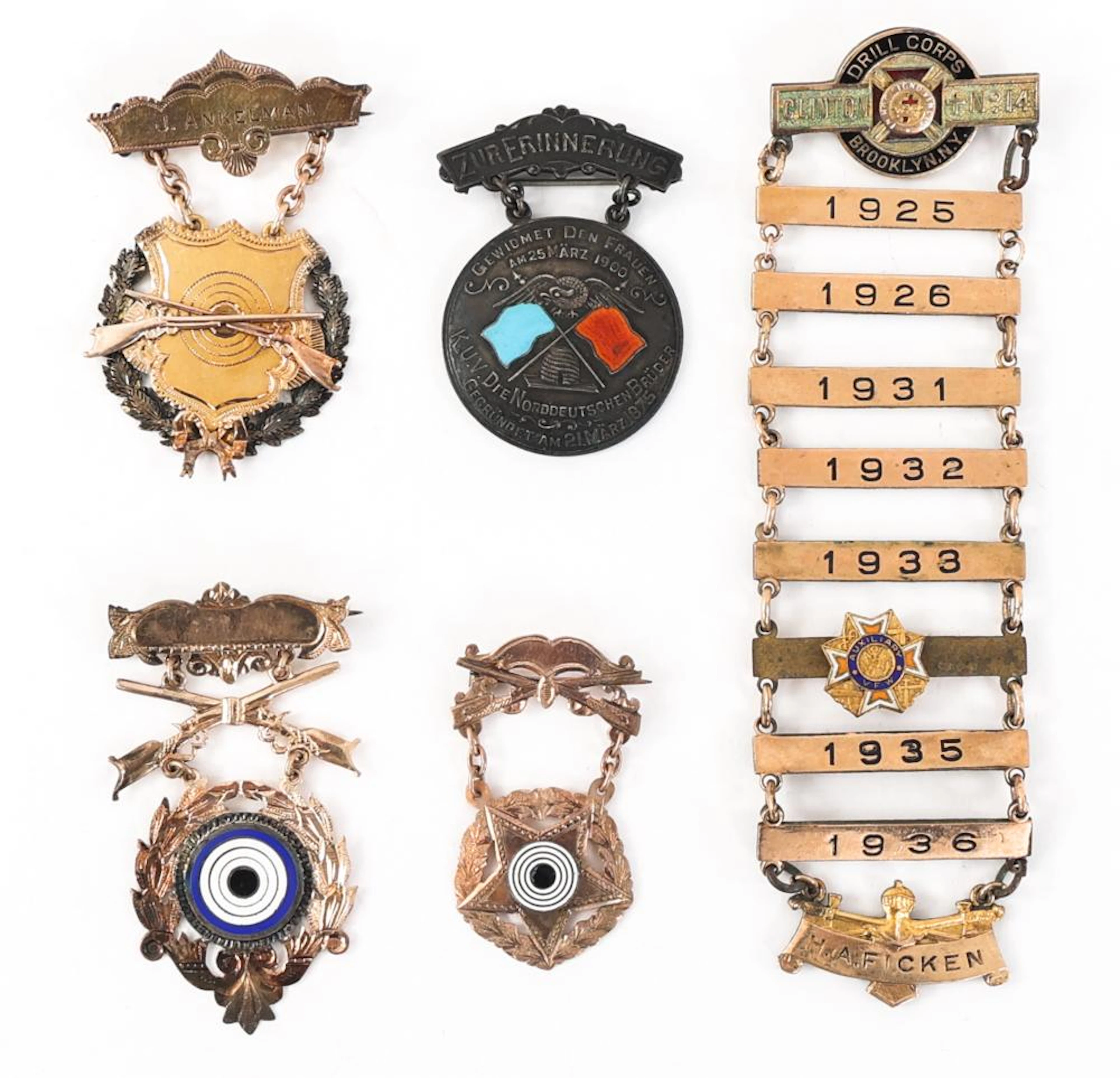 US NATIONAL GUARD - FRATERNAL & GERMAN MEDAL LOT