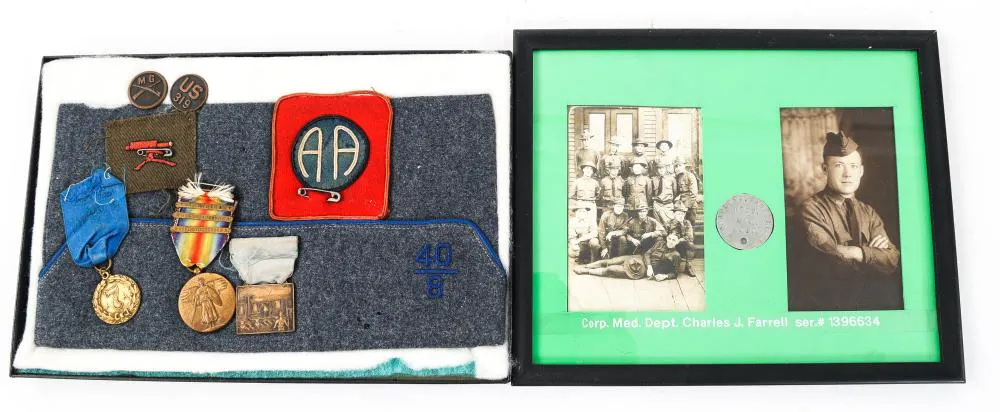 WWI US ARMY 88th ID INSIGNIA & MED DEPT DOG TAGS | Barnebys