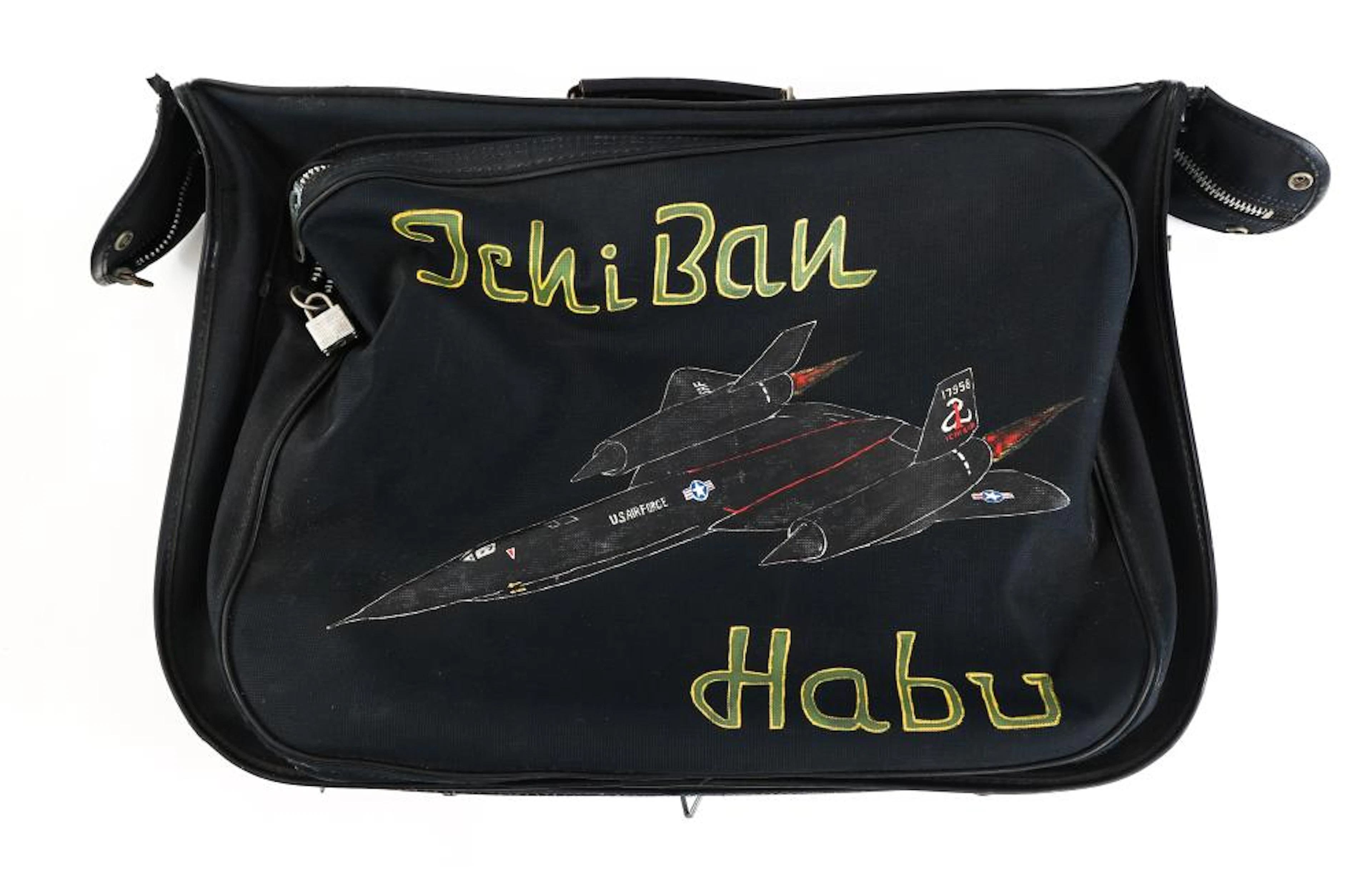 COLD WAR USAF NAMED SR-71 PAINTED GARMENT BAG