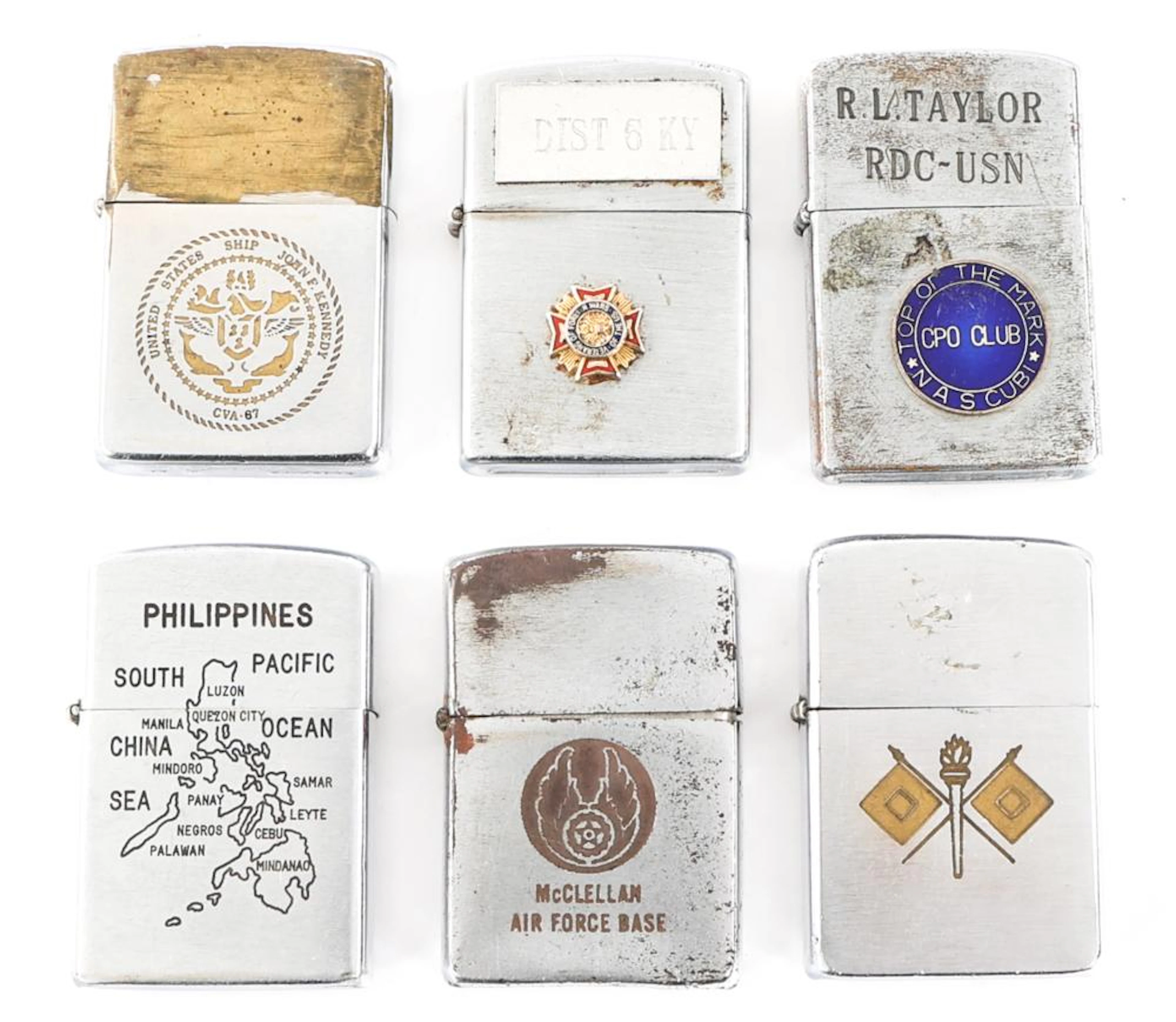 COLD WAR US ARMED FORCES LIGHTER LOT OF 6