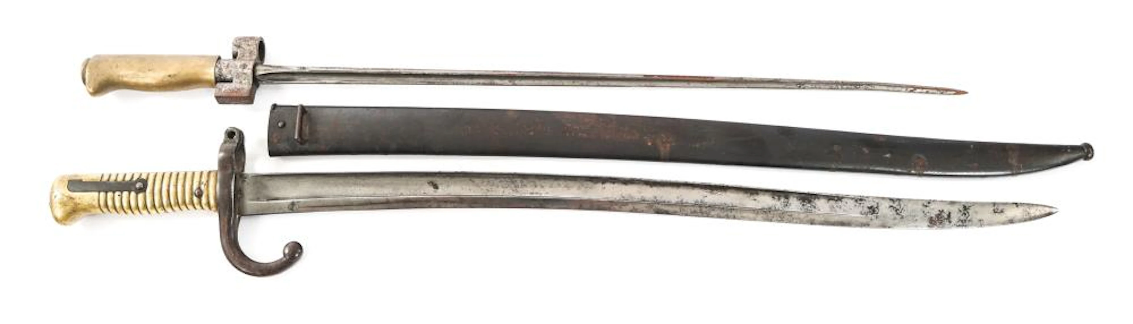 FRENCH M1866 YATAGHAN & M1886 CRUCIFORM BAYONETS