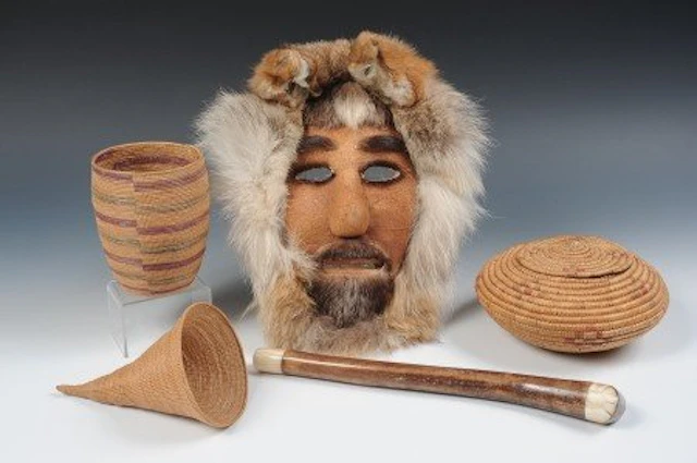 NATIVE AMERICAN ESKIMO MASK ETC