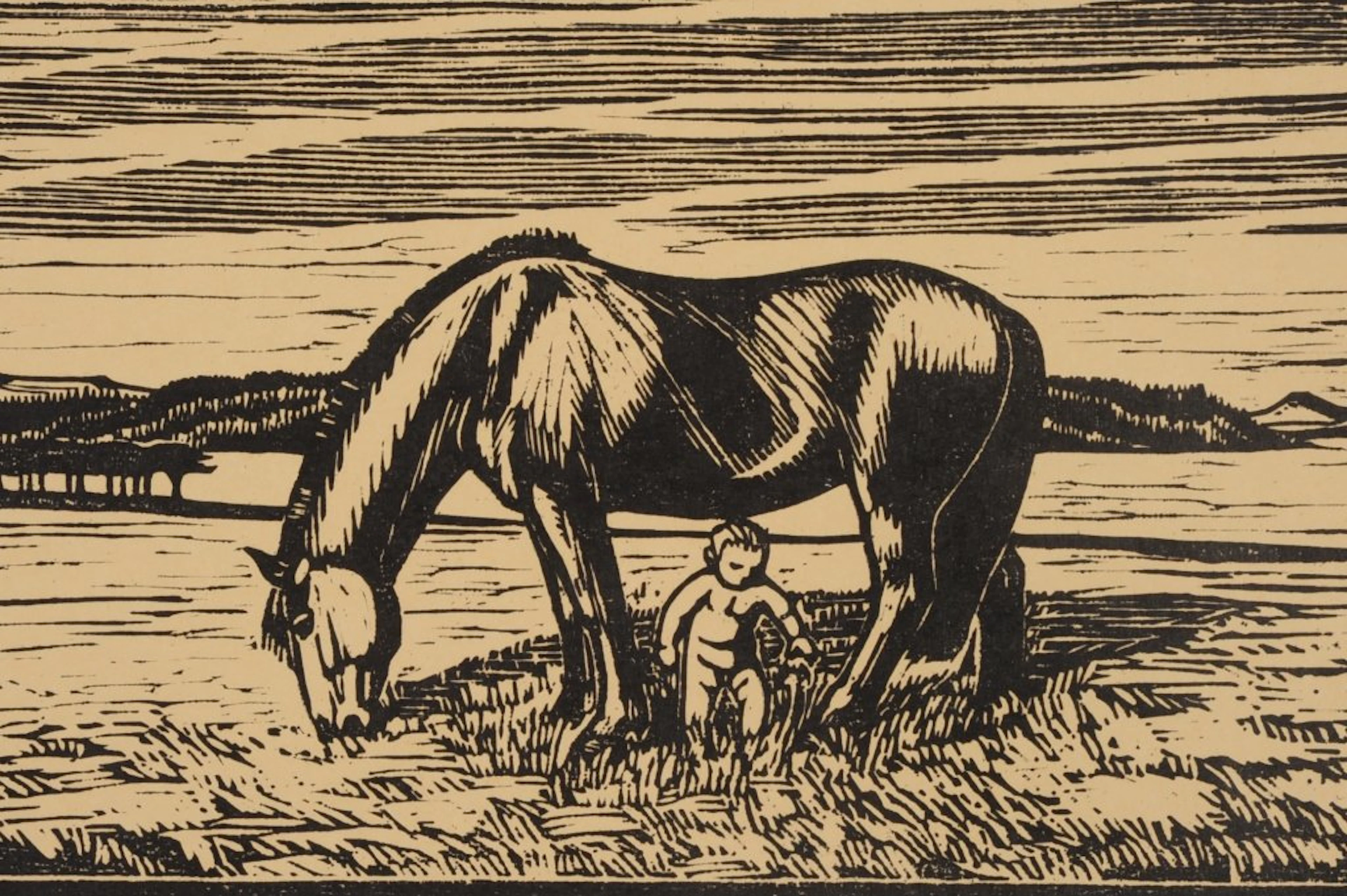GUSTAV VIGELAND (1889-1943) SIGNED BLOCK PRINT