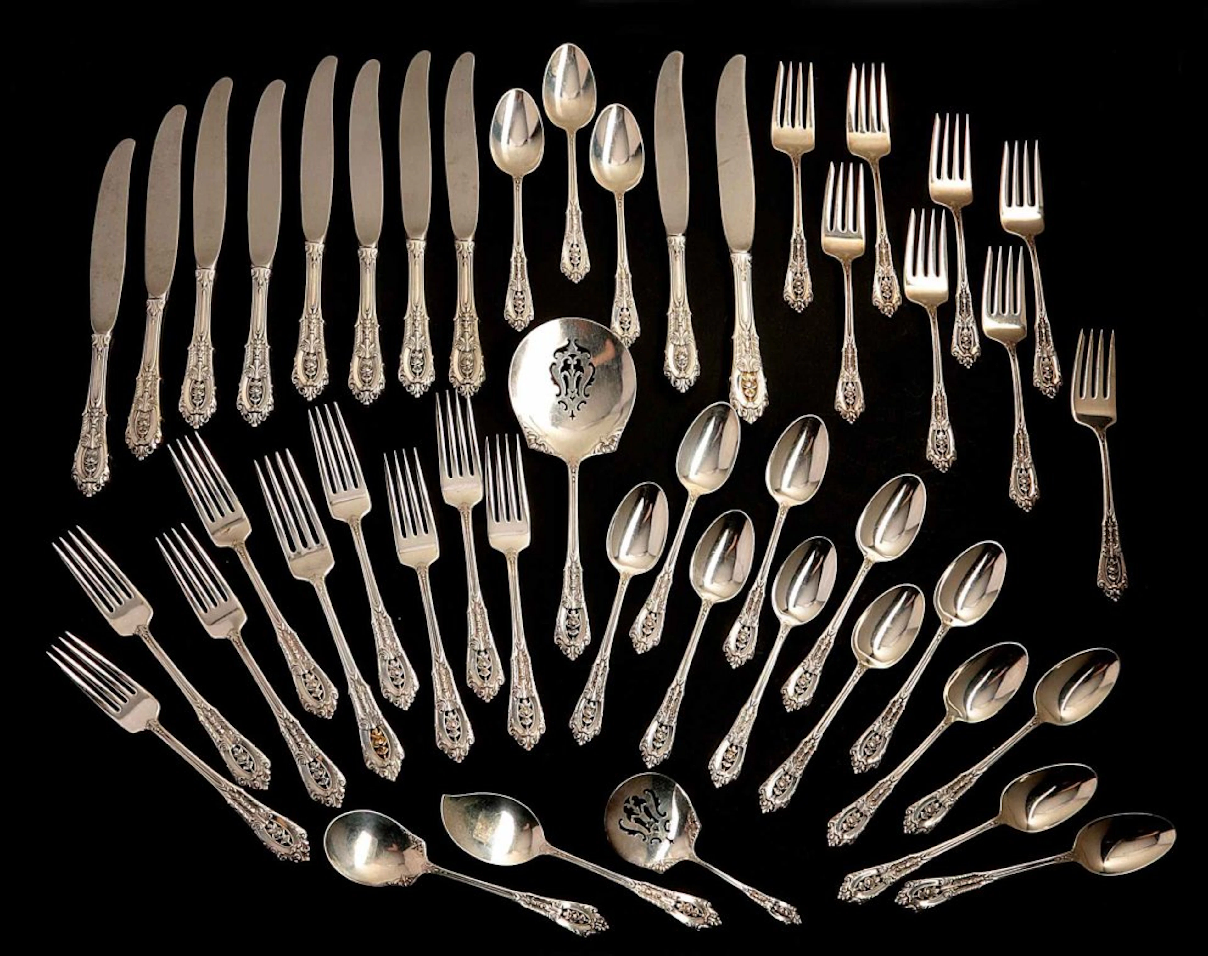 WALLACE 'ROSEPOINT' STERLING SILVER FLATWARE