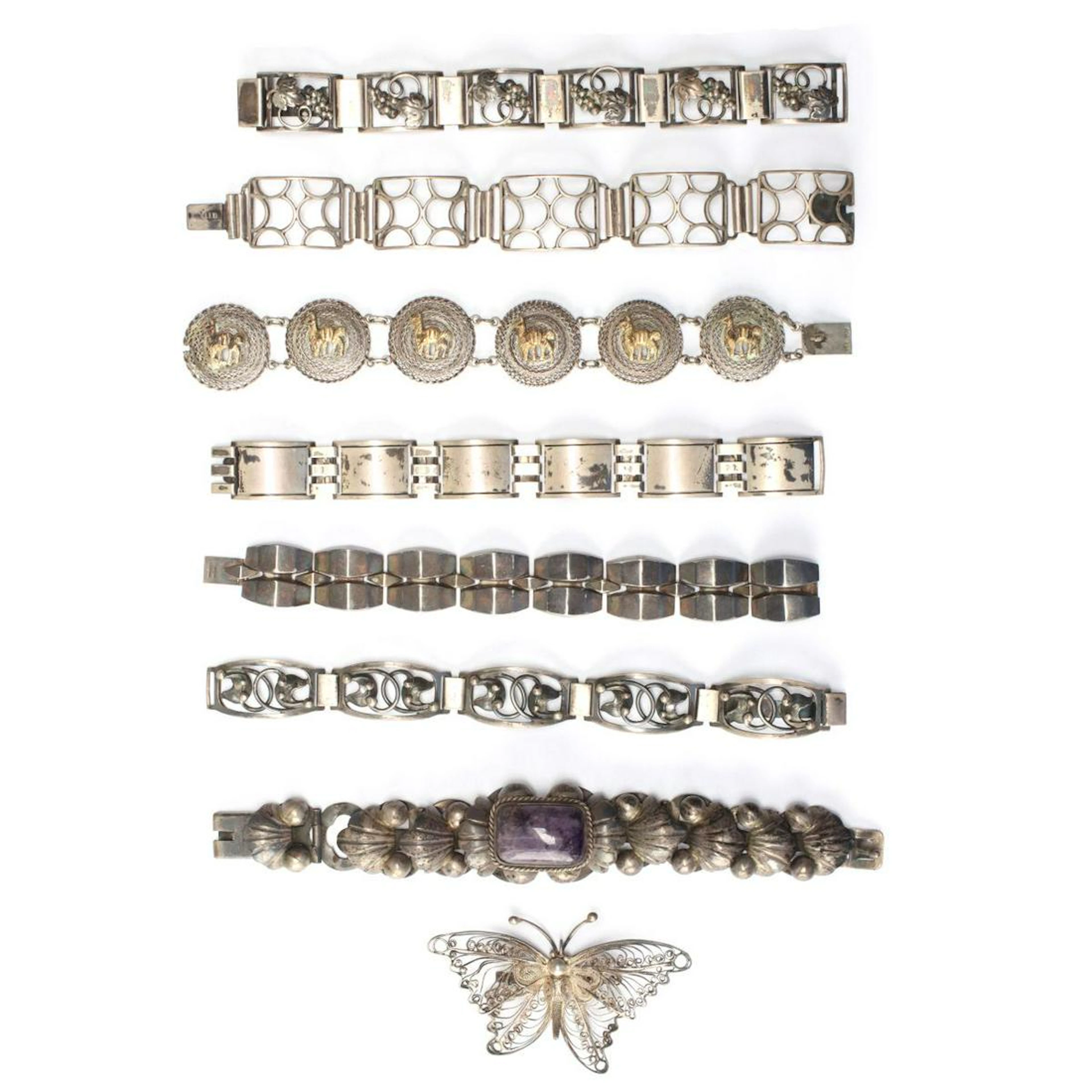 DANISH MODERN AND OTHER STERLING SILVER BRACELETS