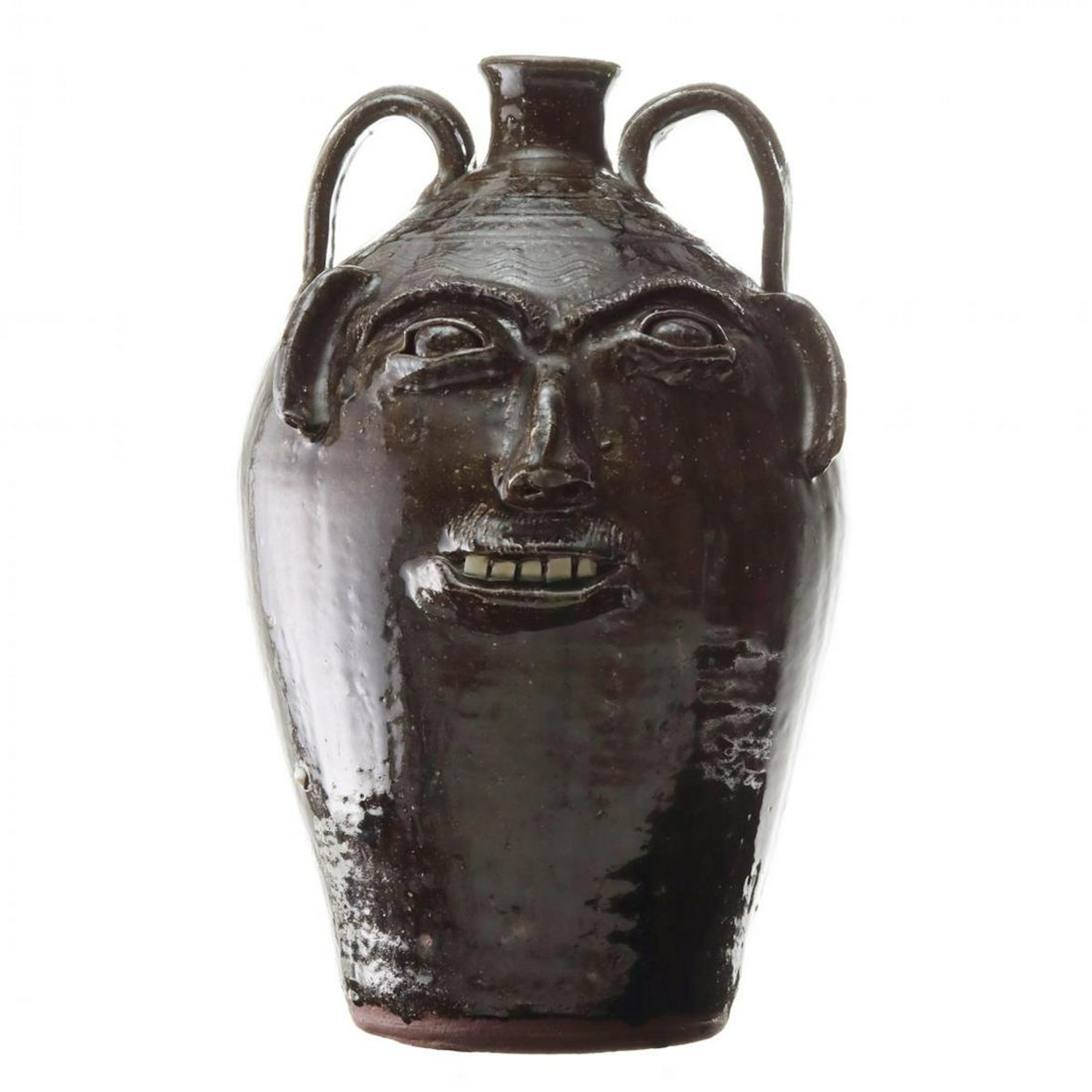 A LARGE STONEWARE FACE JUG SIGNED BB CRAIG VALE NC