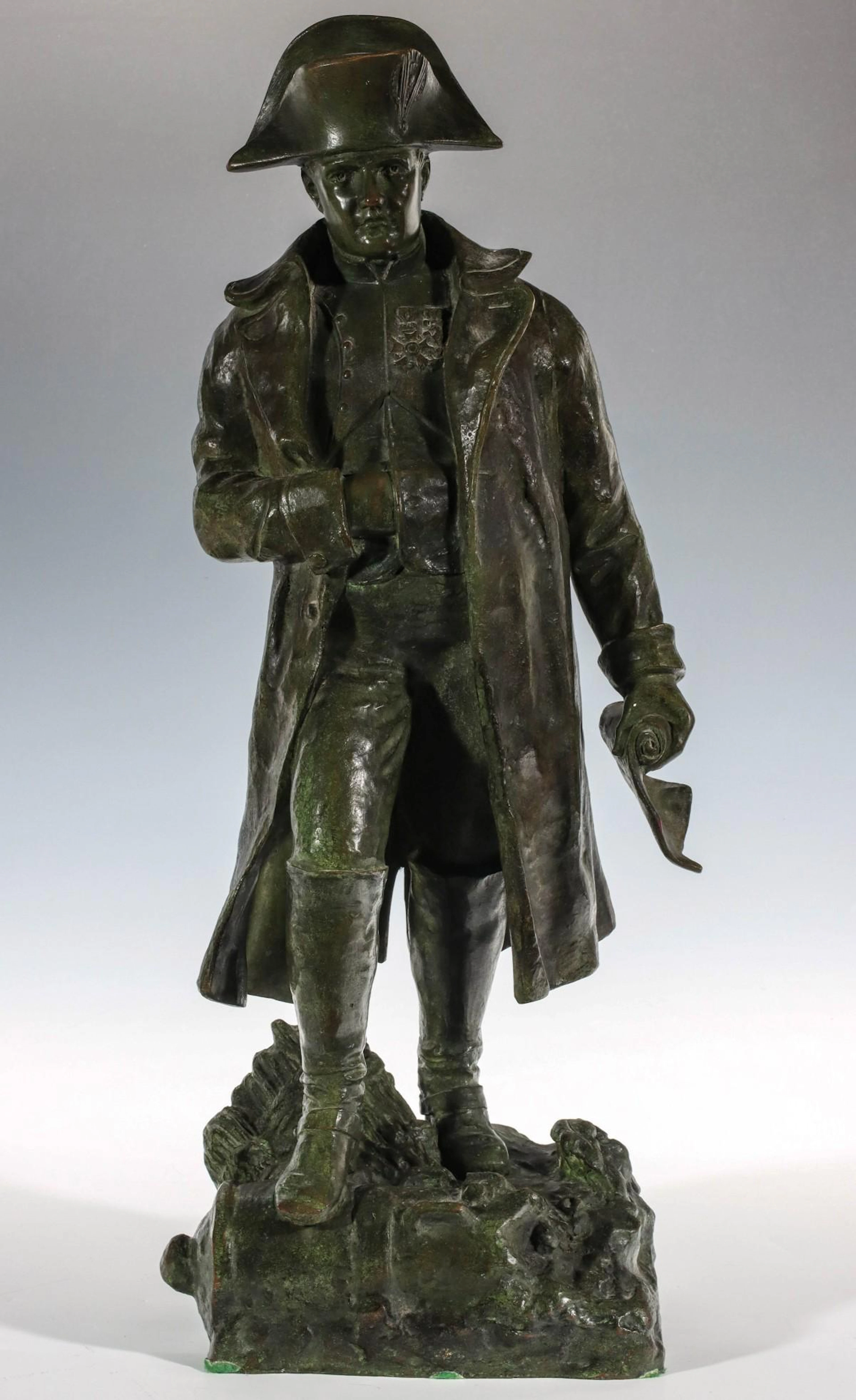 EARLY 20C BRONZE SCULPTURE OF NAPOLEON SIGNED RUFFONY
