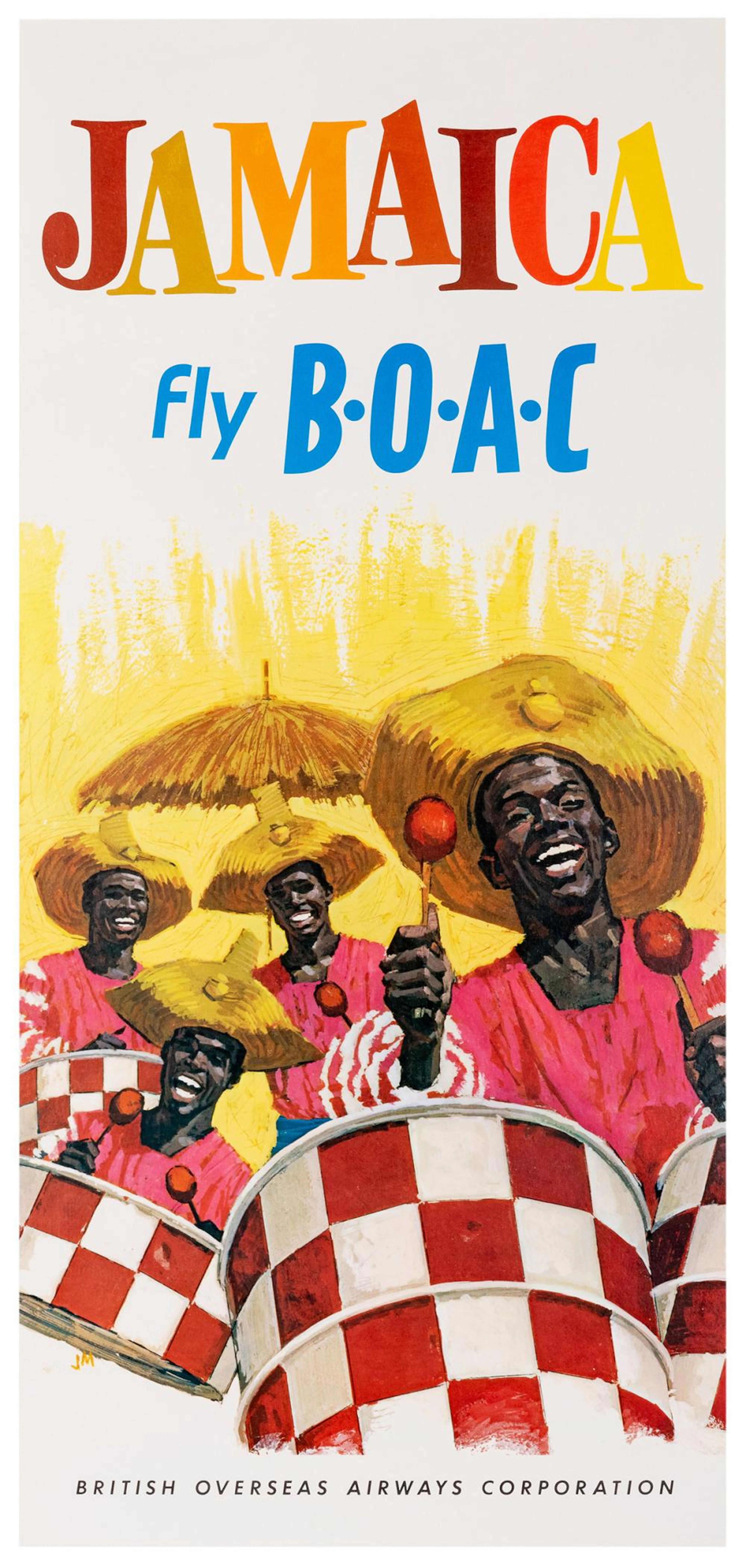 BOAC / Jamaica. 1960s. Offset lithograph panel poster of Ja...