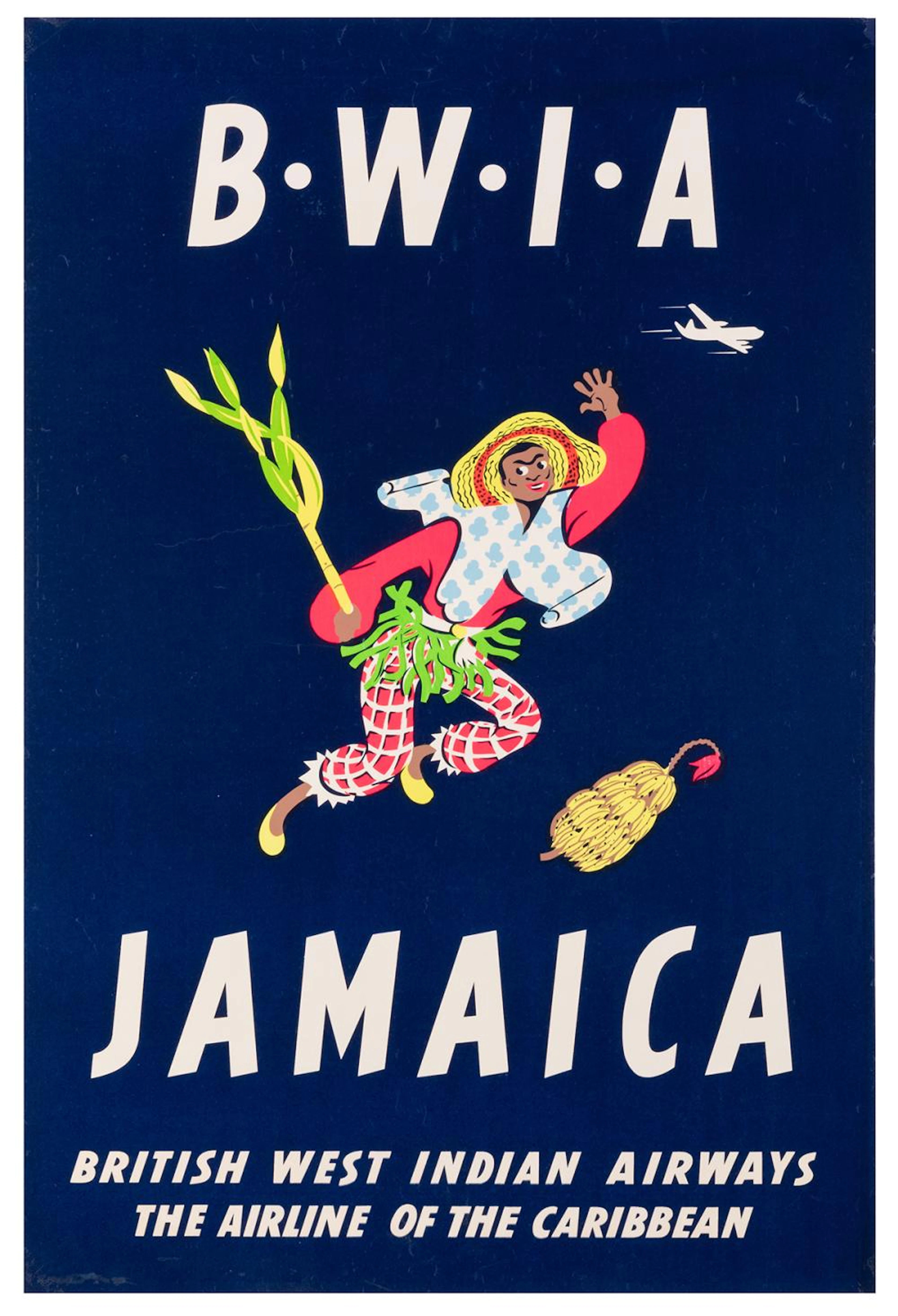 BWIA / Jamaica. 1950s. Silkscreen travel poster for British...