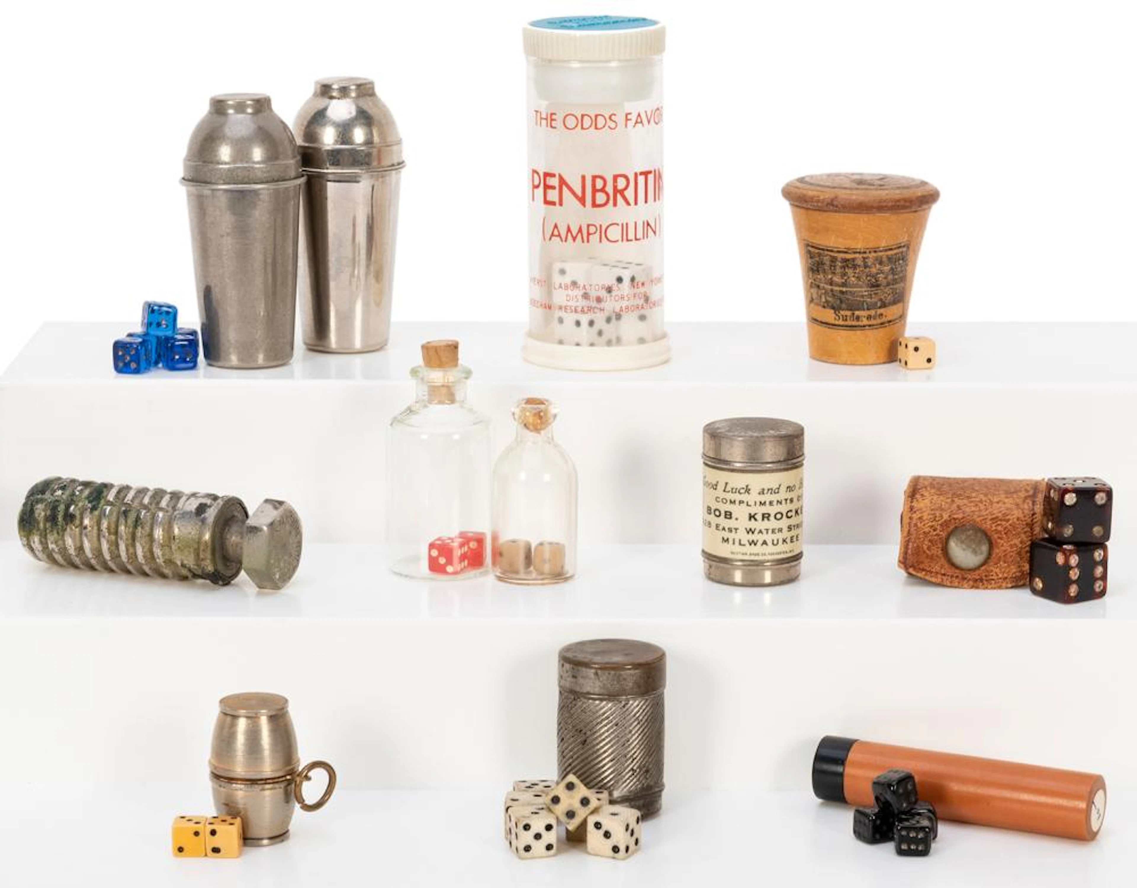 Collection of Miniature Dice Shakers. Twelve pieces, includ...