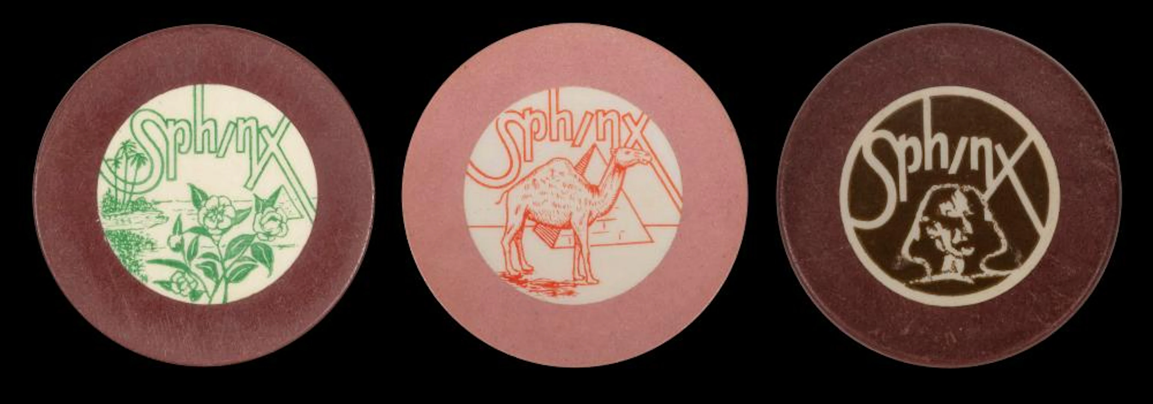 Sphinx Crest & Seal Chips (3). Circa 1940s. Scarce chips wi...
