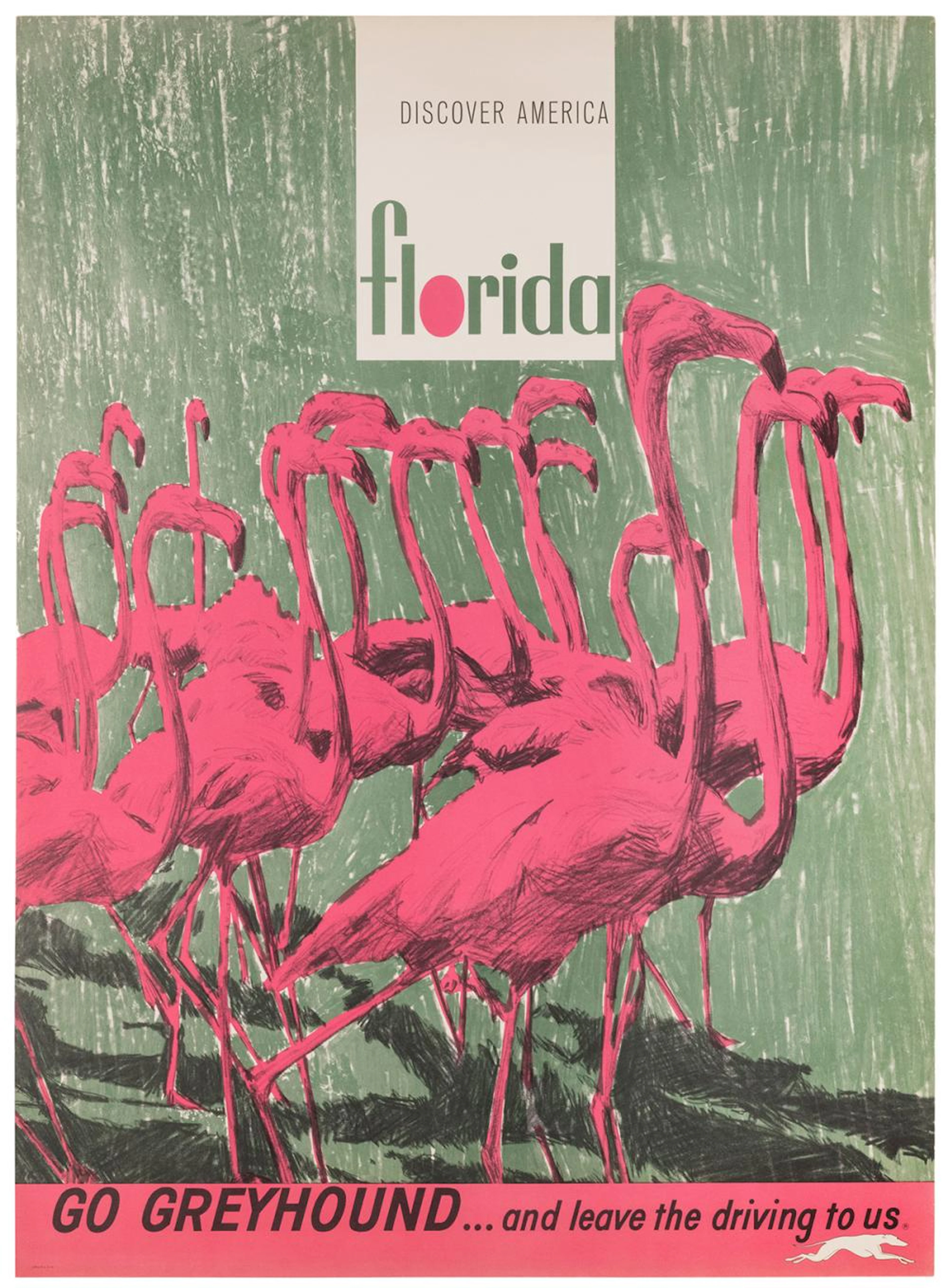 ROTH, G. Greyhound / Florida. 1960s. Offset lithograph bus ...