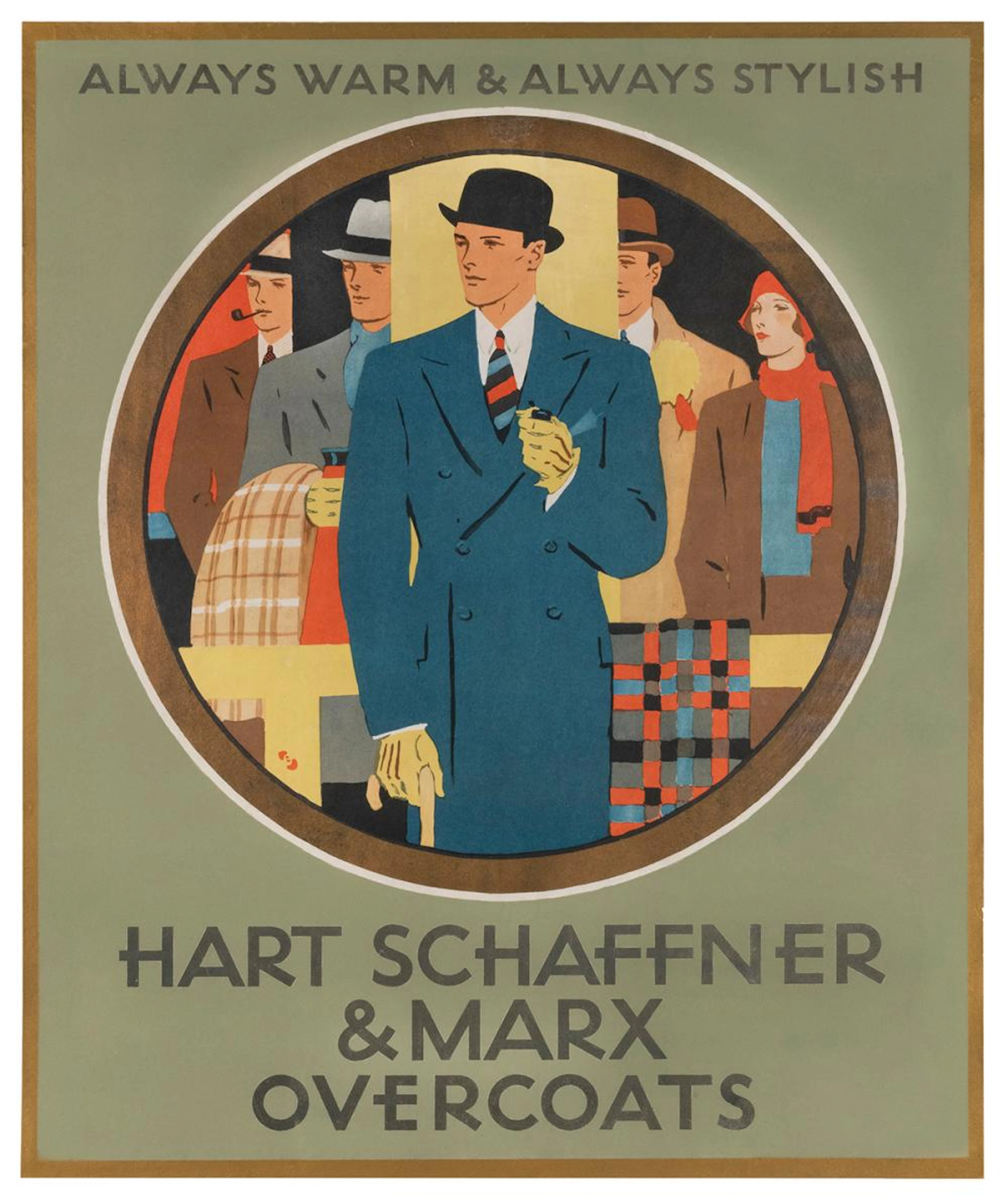 Hart Schaffner & Marx Overcoats. 1920s. Screenprint poster ...