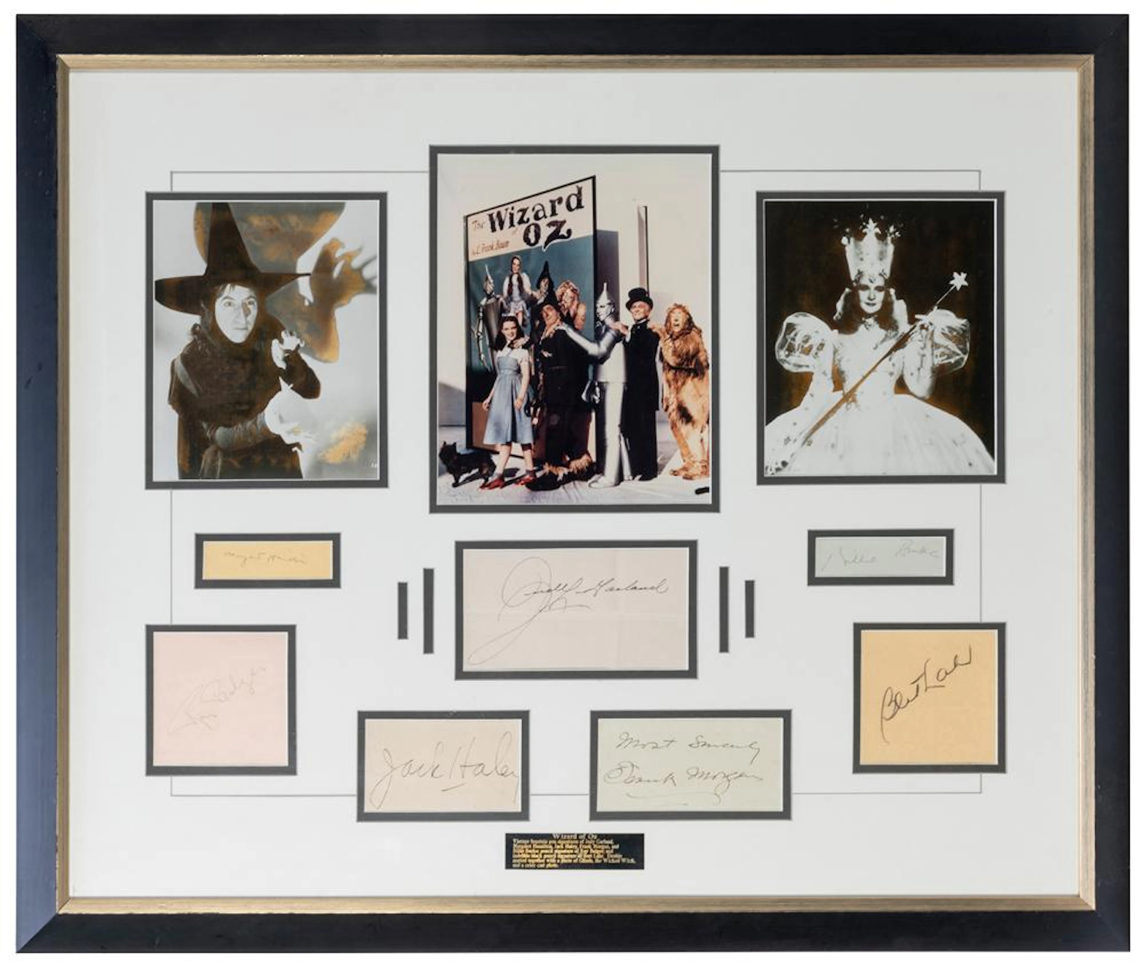 The Wizard of Oz Autograph Display. Signatures of stars Jud...