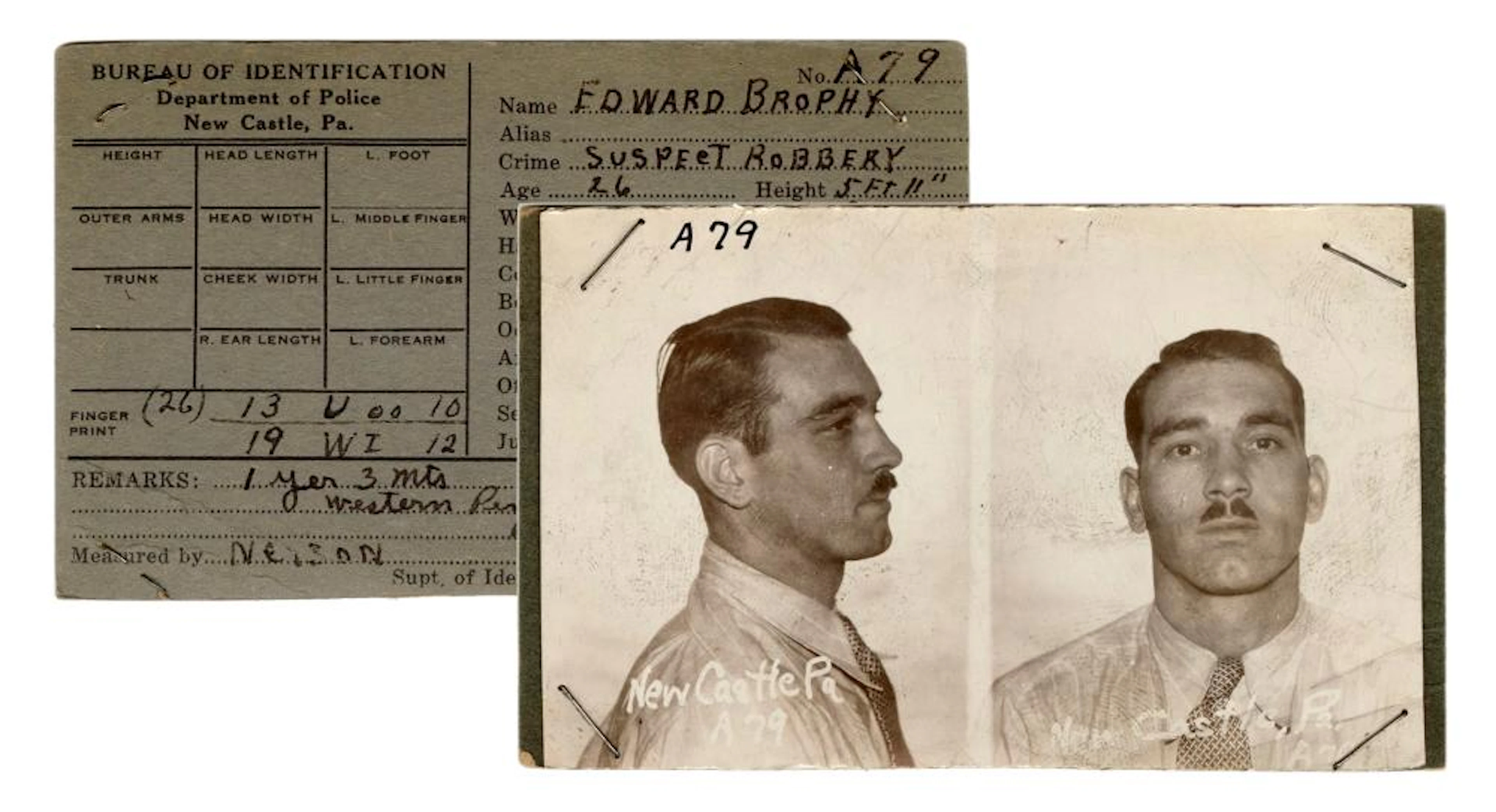 [MUGSHOTS?PENNSYLVANIA]. A group of 156 mugshots of New Cas...