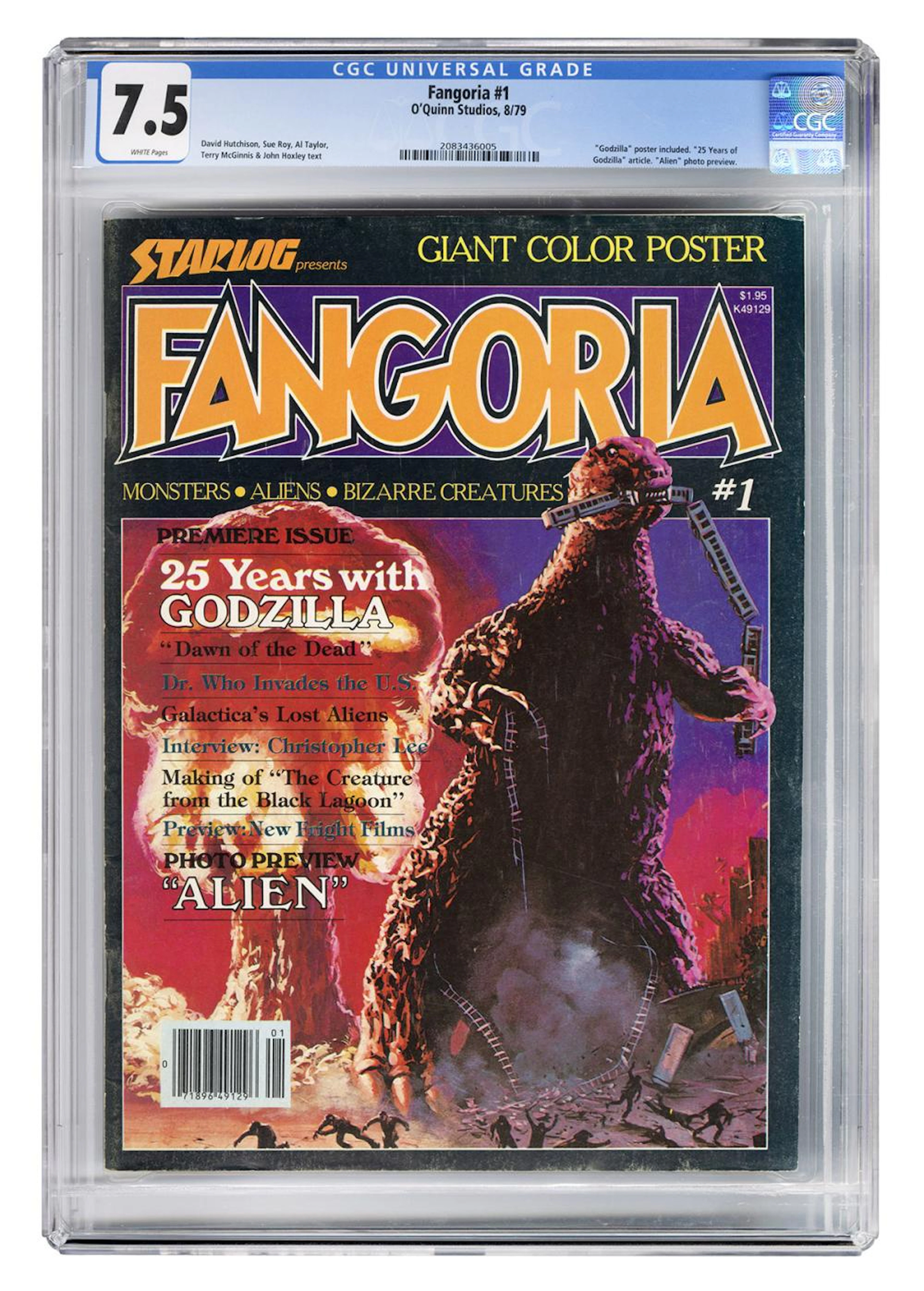 Fangoria #1. O?Quinn Studios, 1979. CGC 7.5 graded copy wit...